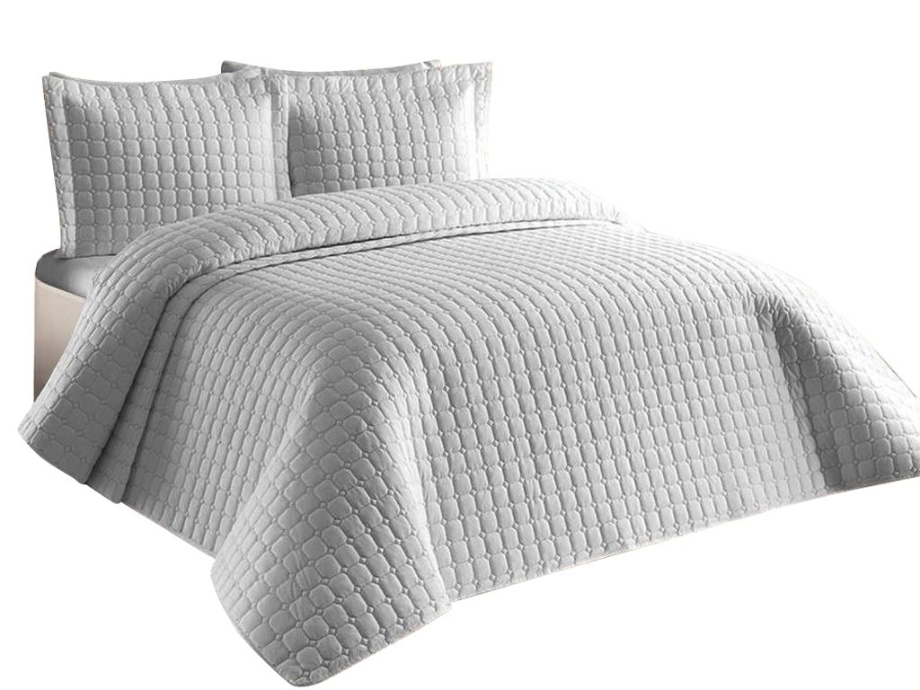 Set cuvertură pat dublu, Estiva - Grey, Gri