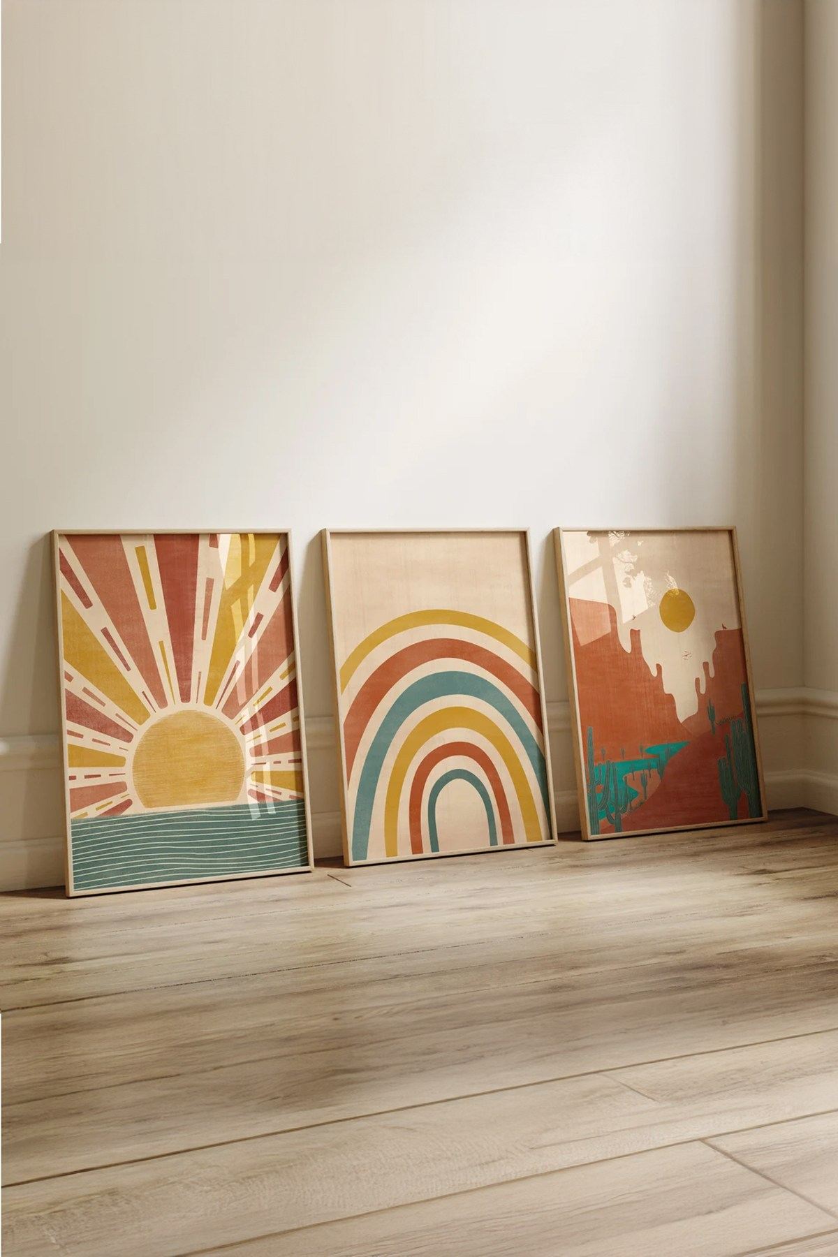 Tablou decorativ MDF cu ramă (3 piese), 3Dartsohoset8, Multicolor