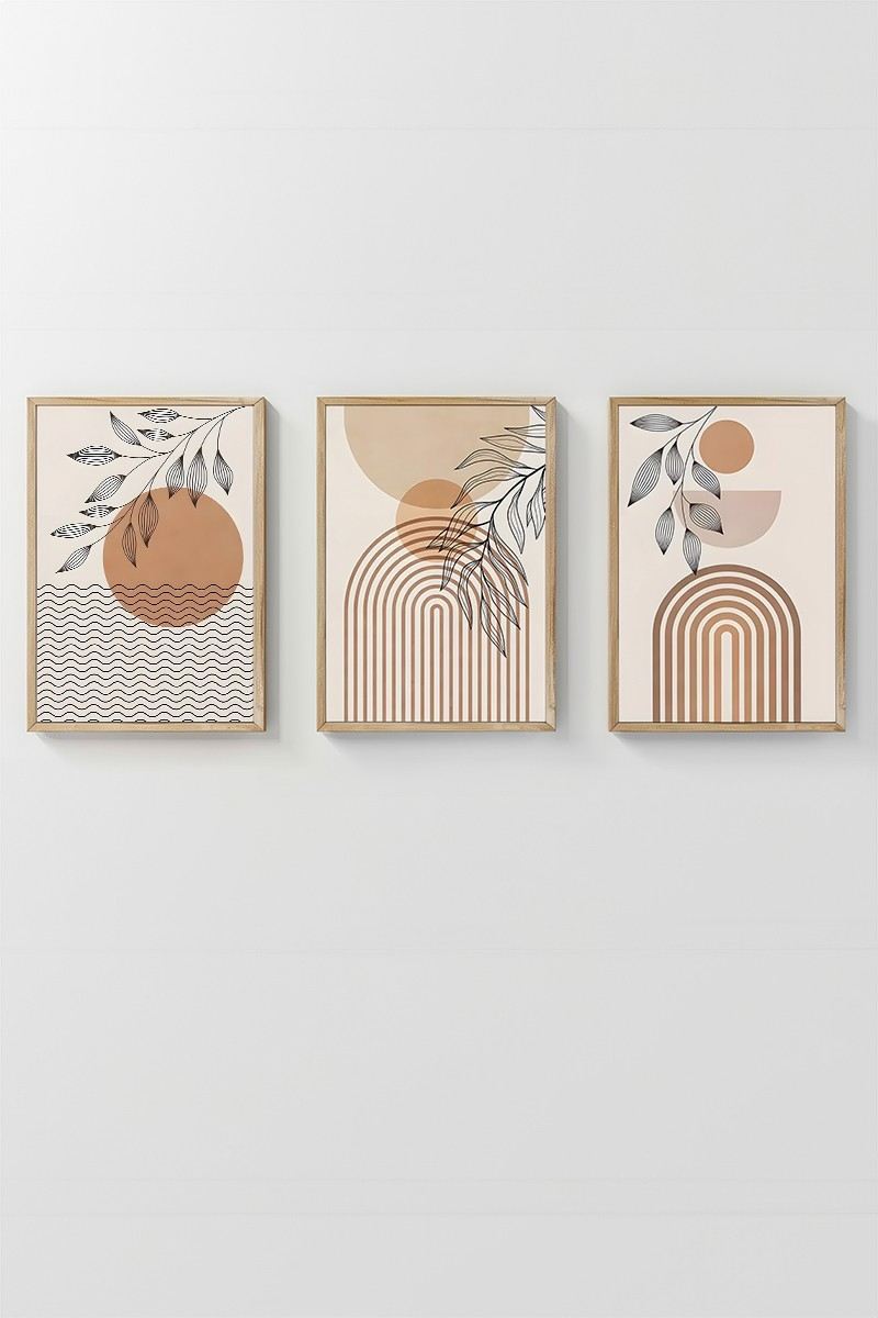 Tablou decorativ MDF cu ramă (3 piese), Artsycllct6, Multicolor