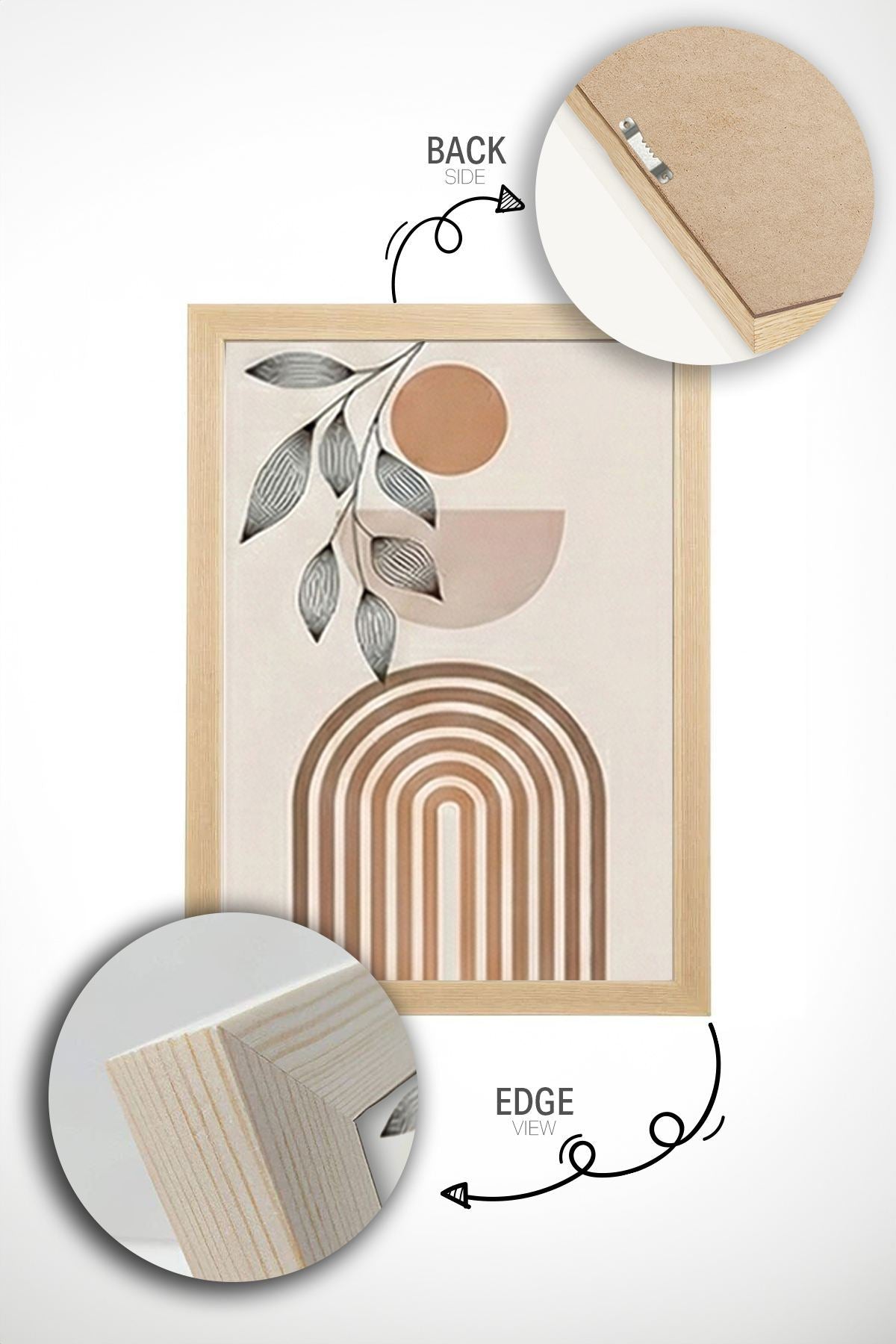 Tablou decorativ MDF cu ramă (3 piese), Artsycllct6, Multicolor