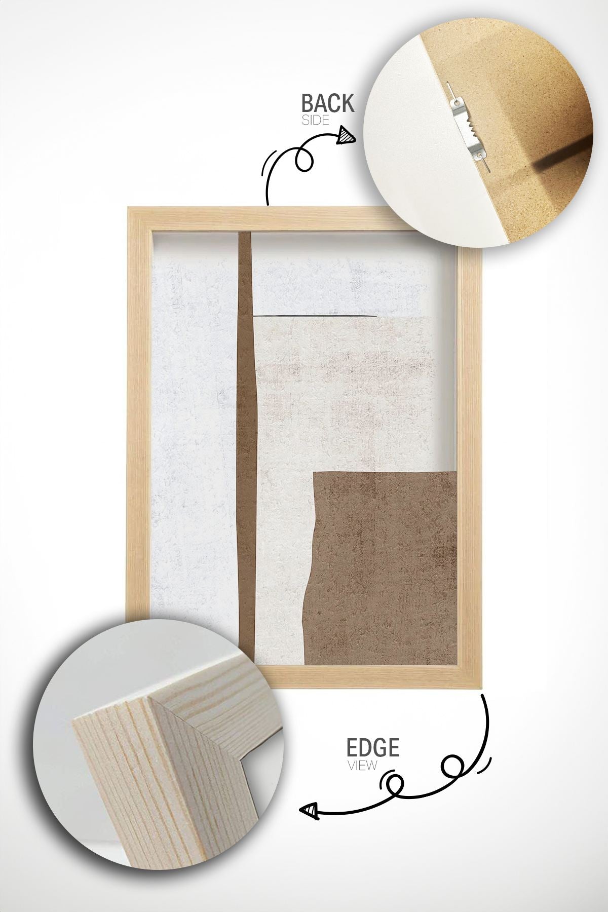 Tablou decorativ MDF cu ramă (3 piese), Ersydata2-5070, Multicolor