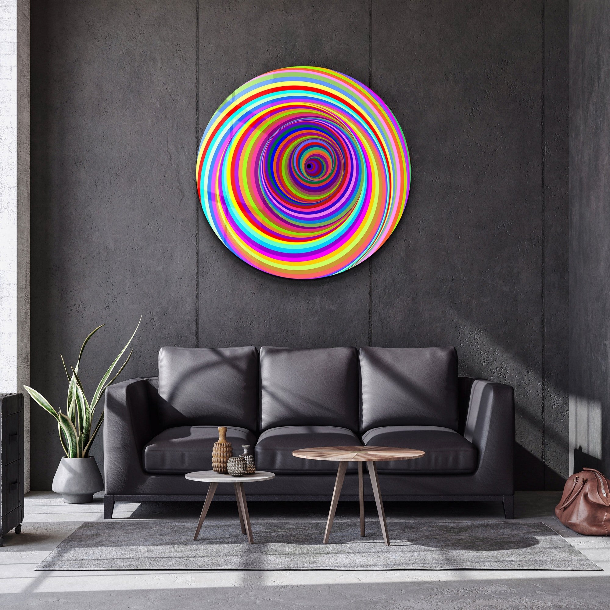 Tablou decorativ din sticlă securizată, SKR-9062 - (80 x 80), Multicolor