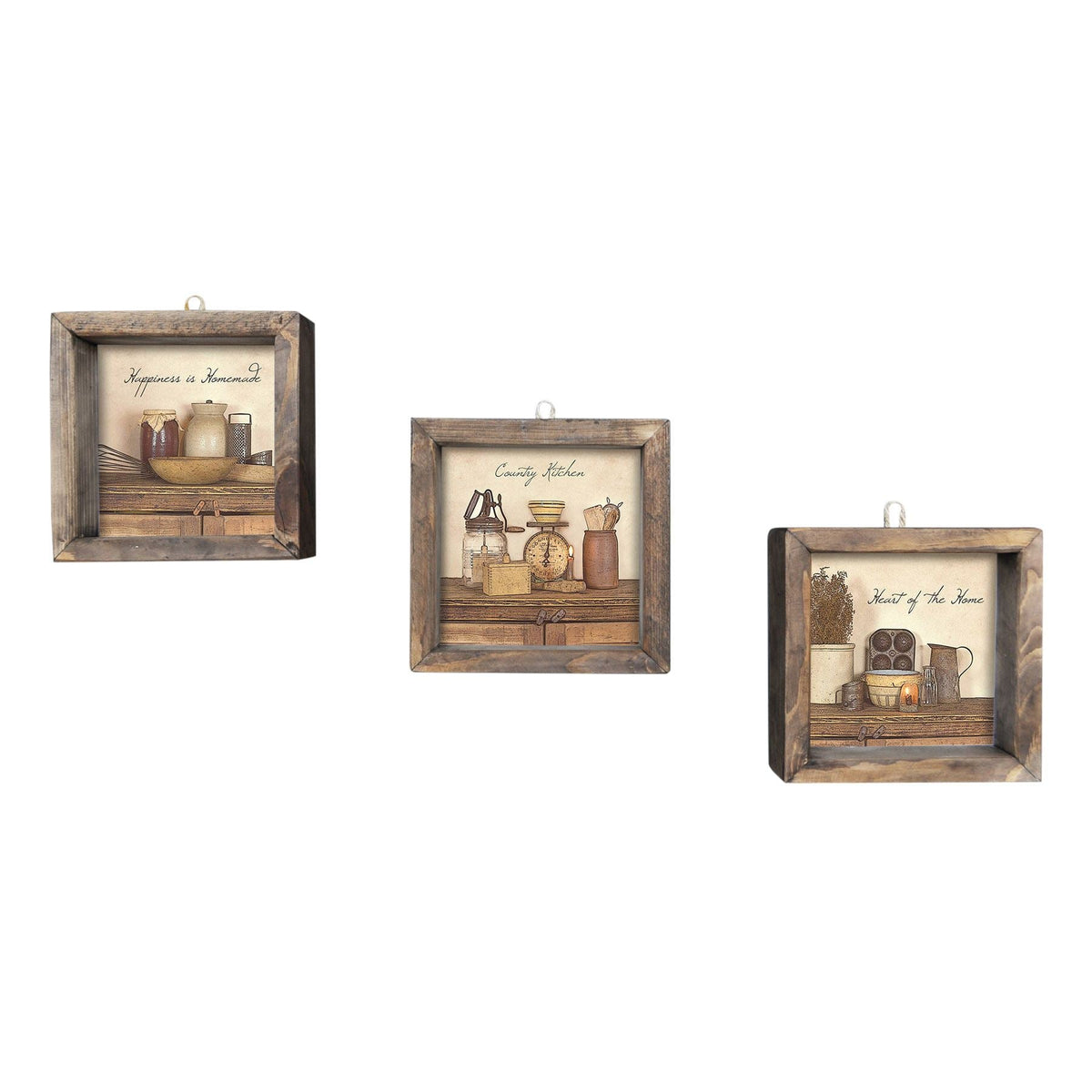 Tablou decorativ MDF cu ramă (3 piese), UKZM004, Multicolor