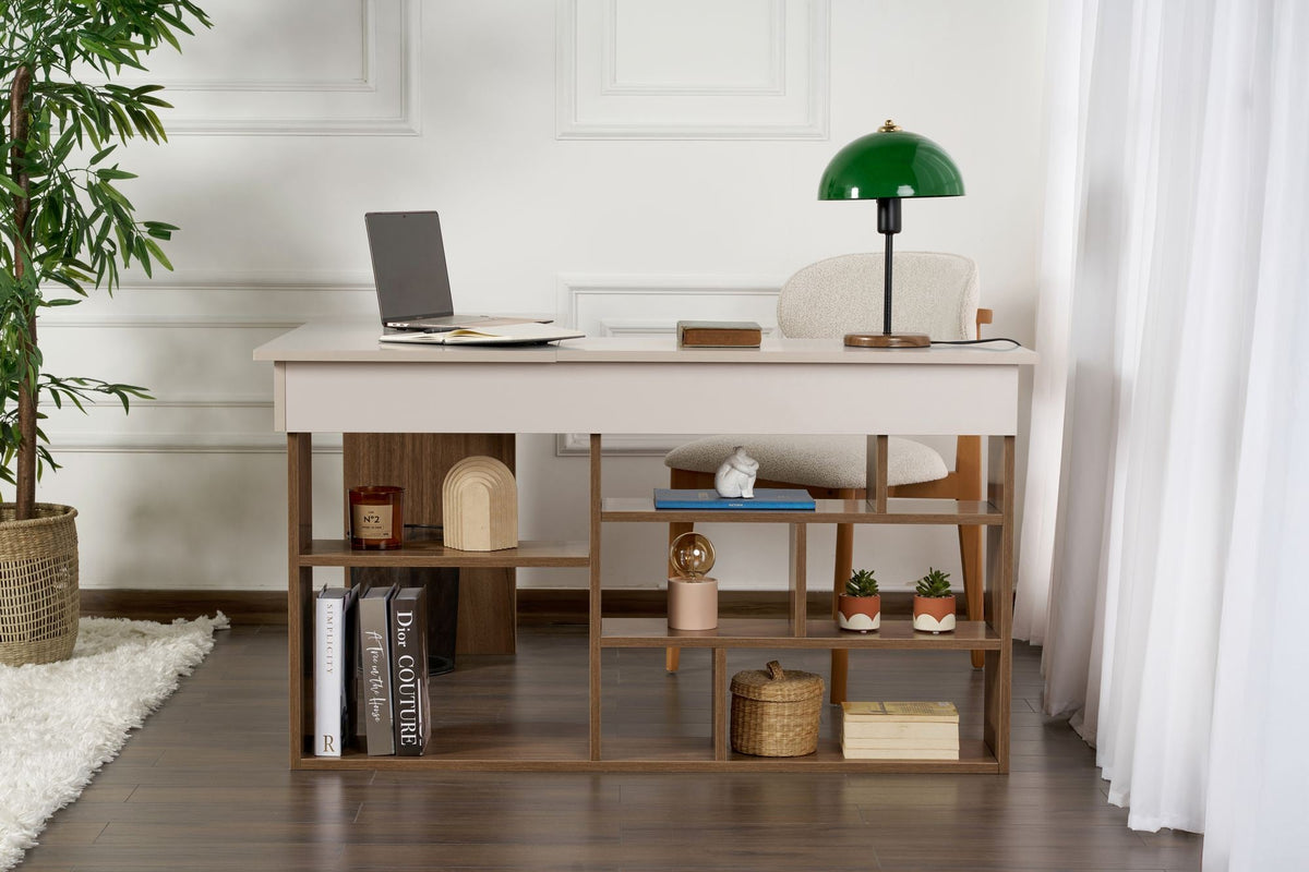 Birou, Vesper - Cashmere, Walnut, Cașmir / Nuc