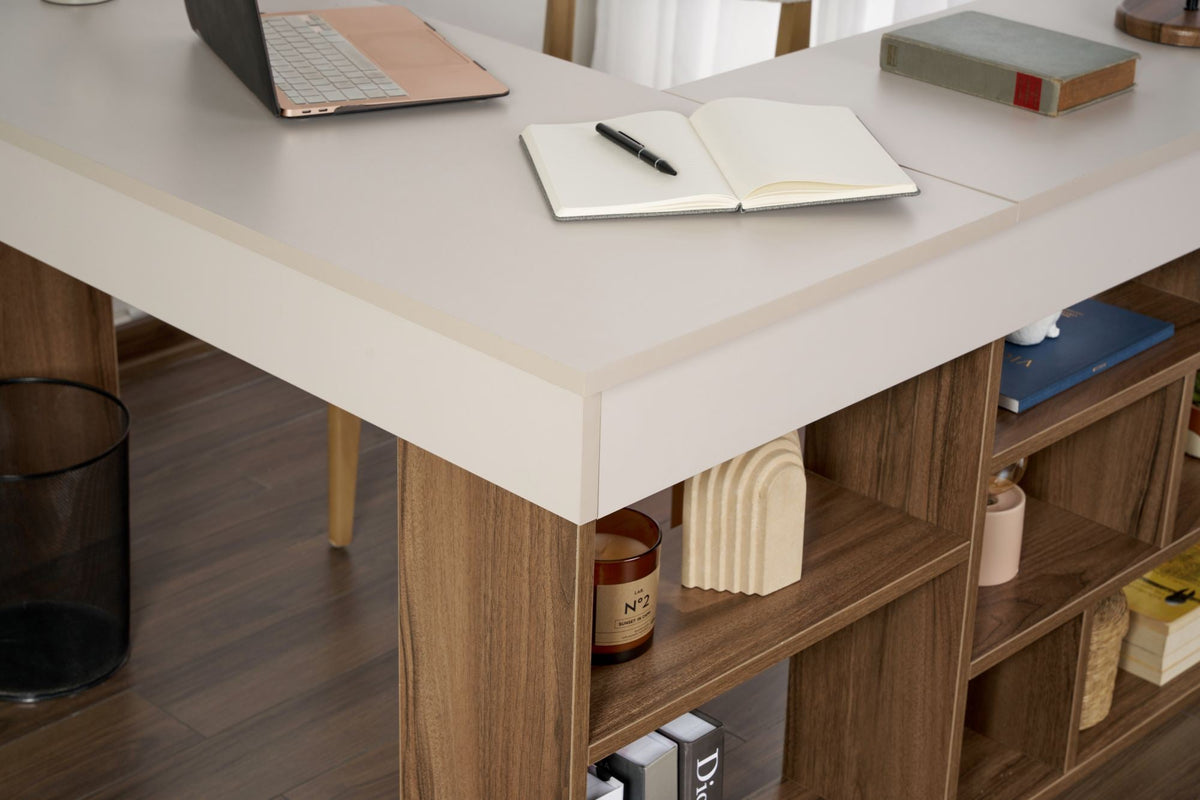 Birou, Vesper - Cashmere, Walnut, Cașmir / Nuc