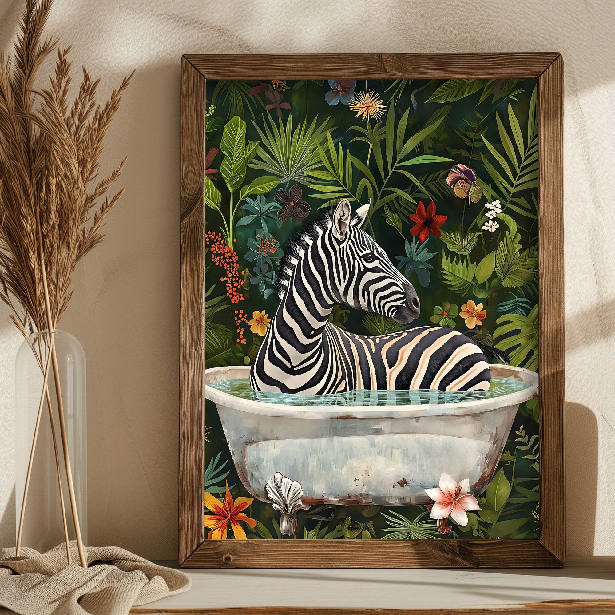 Tablou decorativ MDF cu ramă, AI180, Multicolor