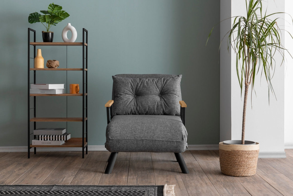 Canapea extensibilă 1 loc, Sando Single - Light Grey, Gri deschis