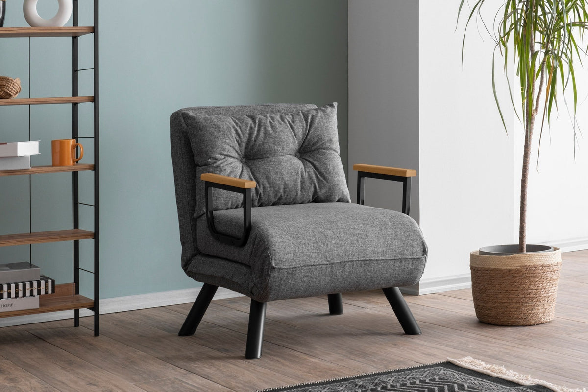 Canapea extensibilă 1 loc, Sando Single - Light Grey, Gri deschis