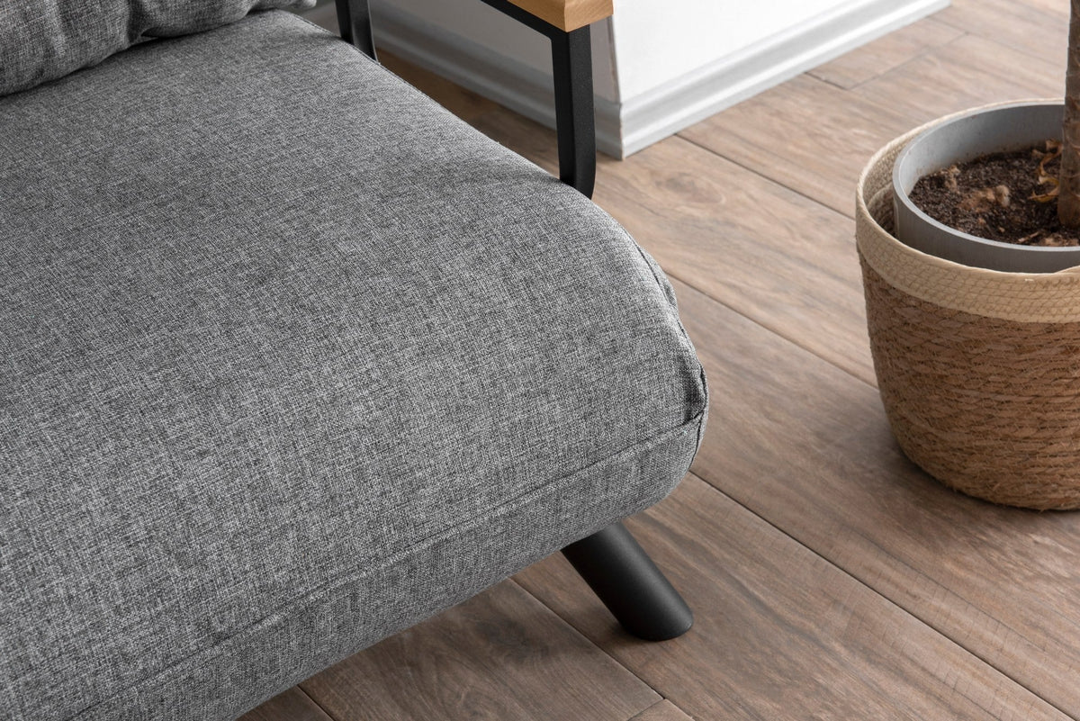Canapea extensibilă 1 loc, Sando Single - Light Grey, Gri deschis