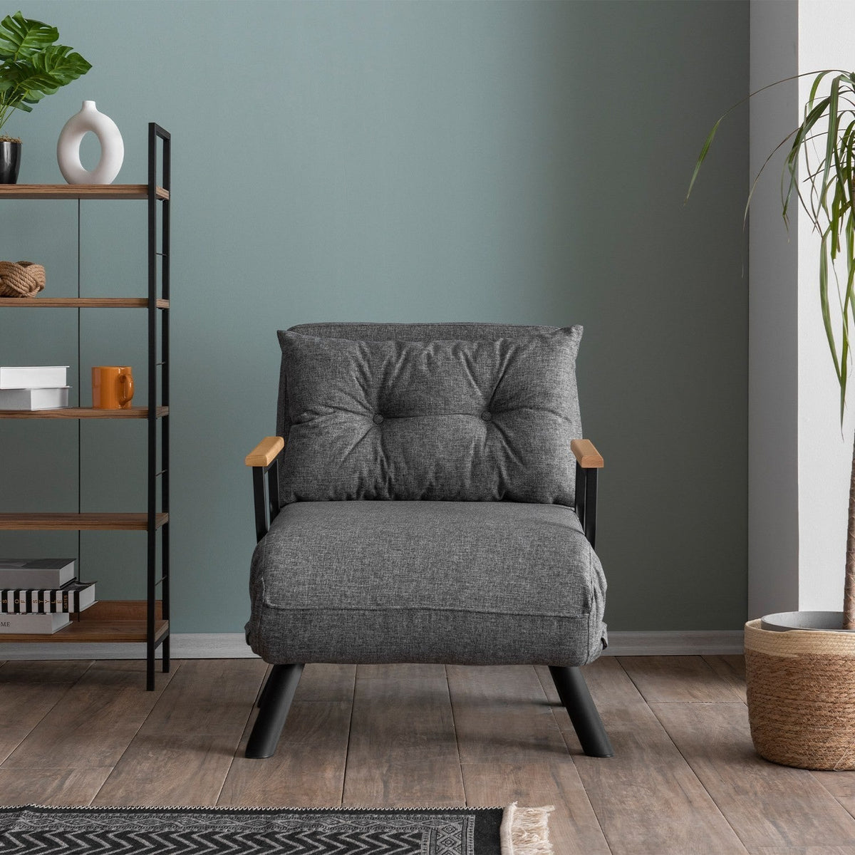Canapea extensibilă 1 loc, Sando Single - Light Grey, Gri deschis