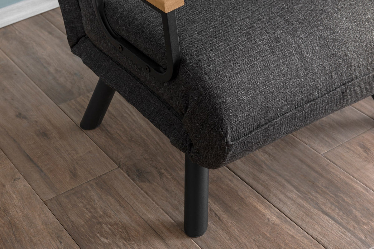Canapea extensibilă 1 loc, Sando Single - Dark Grey, Gri închis