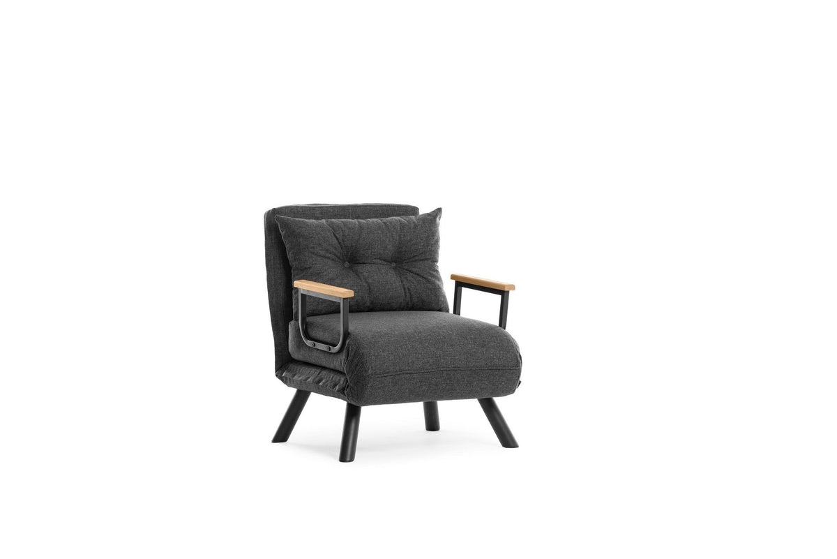Canapea extensibilă 1 loc, Sando Single - Dark Grey, Gri închis