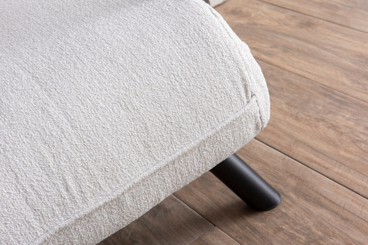 Canapea extensibilă 1 loc, Sando Single - Teddy Fabric - White, Alb