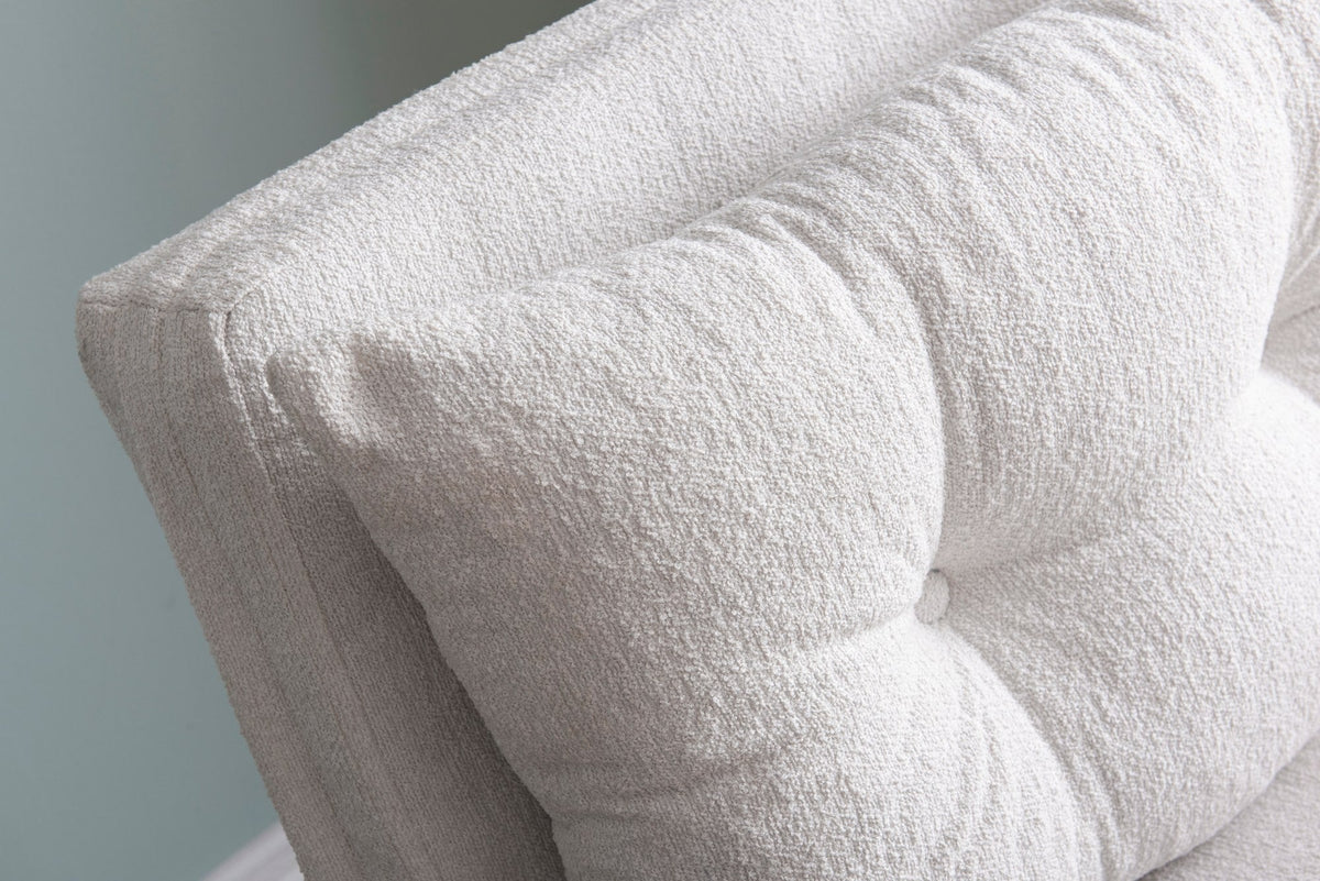 Canapea extensibilă 1 loc, Sando Single - Teddy Fabric - White, Alb