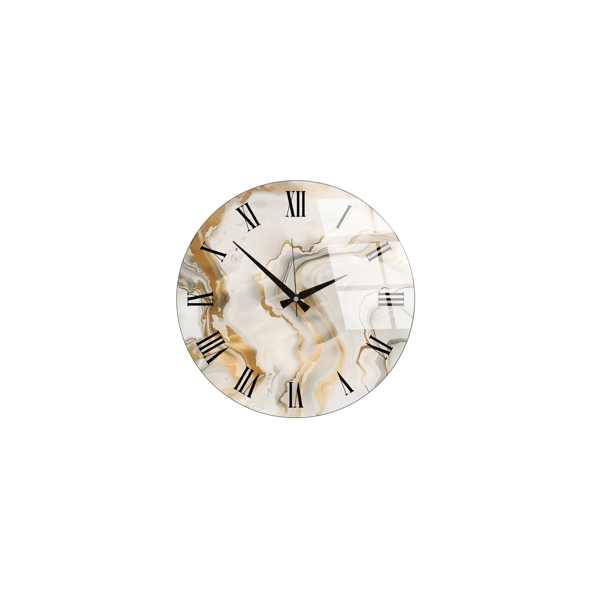 Ceas decorativ de perete din sticlă, Huhu338 - 40 x 40, Multicolor