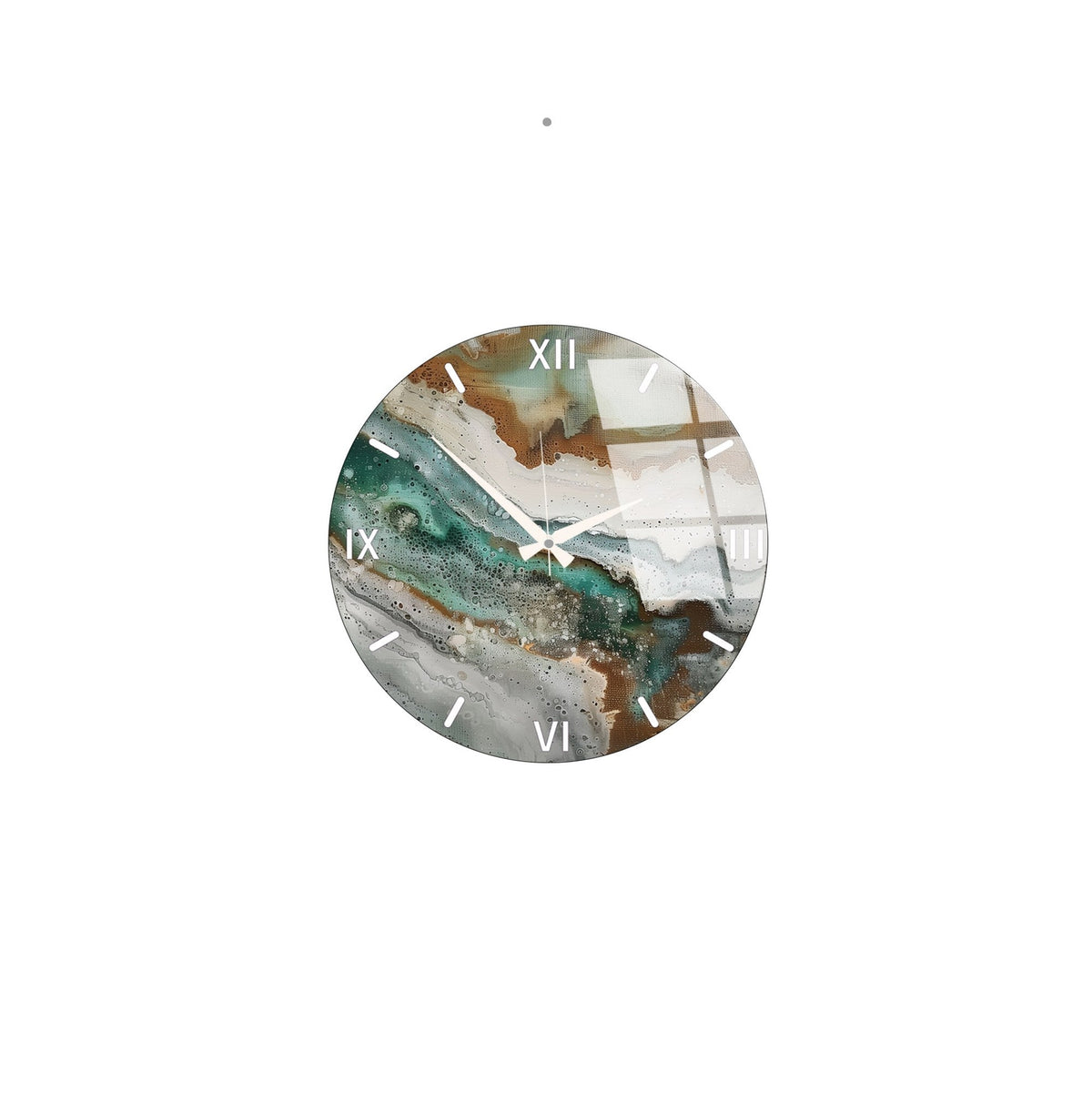 Ceas decorativ de perete din sticlă, Huhu348 - 40 x 40, Multicolor