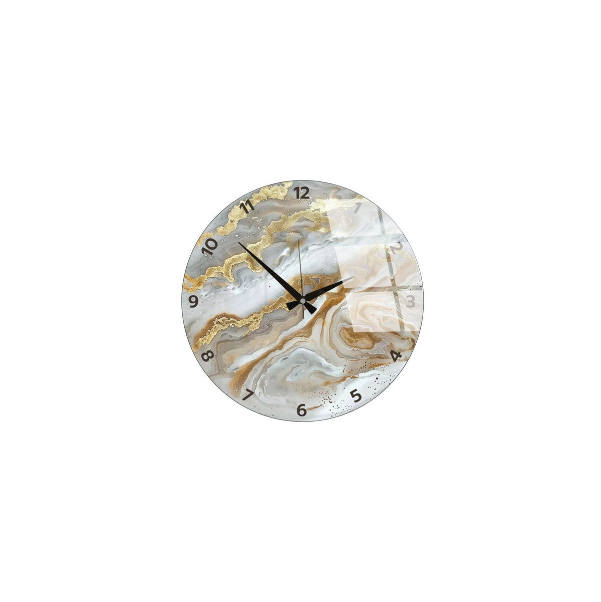 Ceas decorativ de perete din sticlă, Huhu351 - 40 x 40, Multicolor