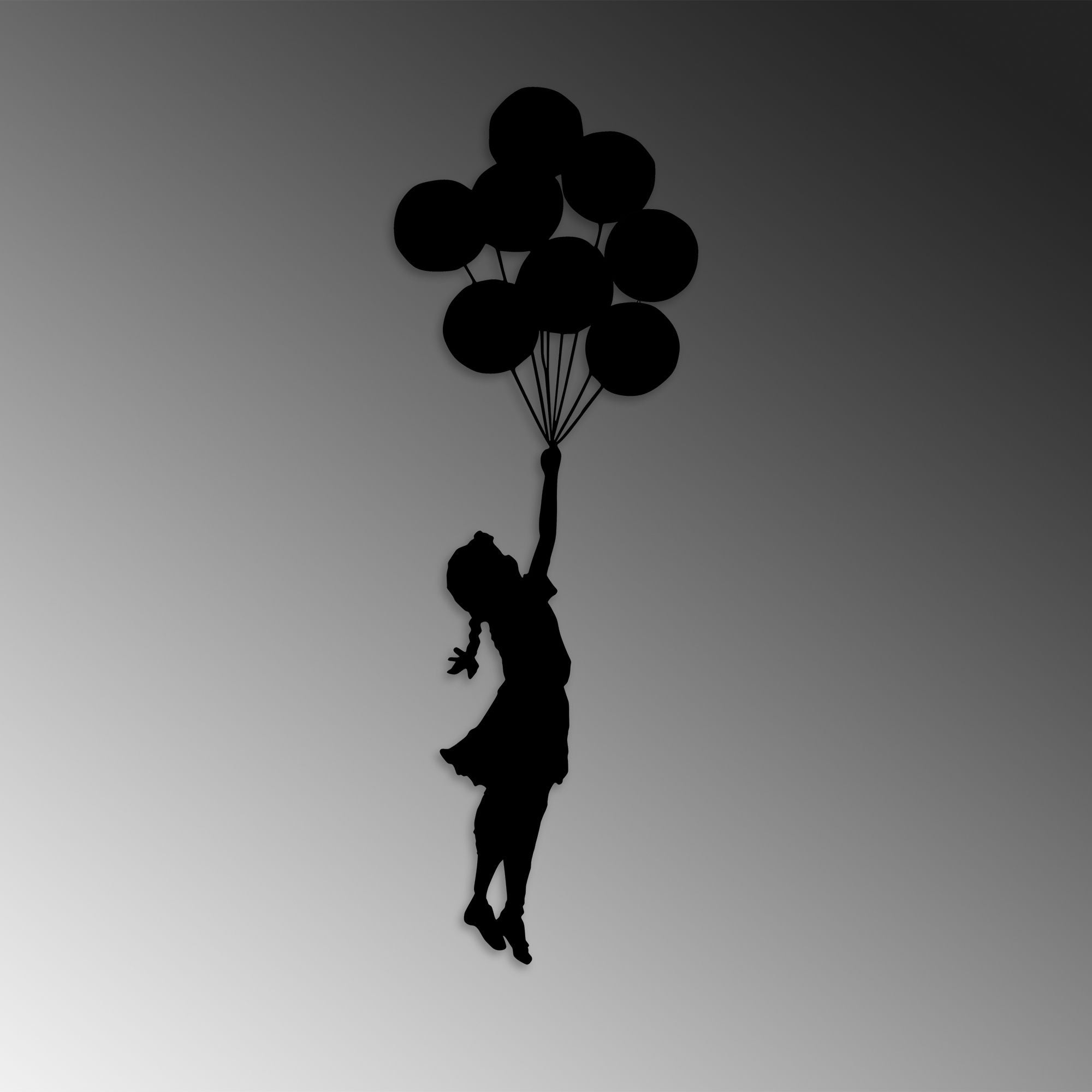 Accesoriu decorativ metalic de perete, Banksy - 12, Negru