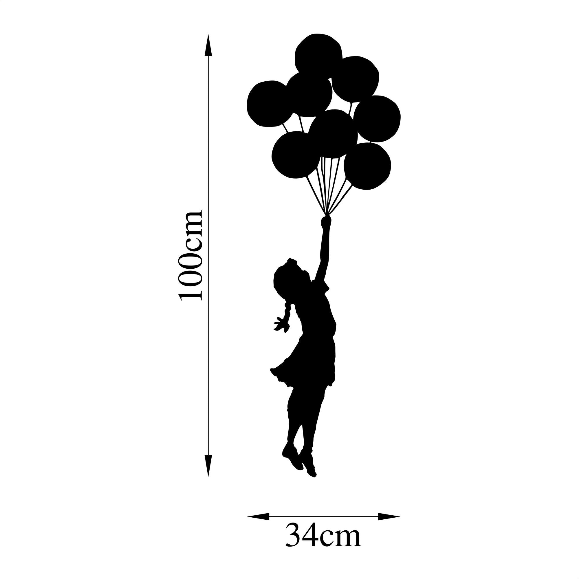 Accesoriu decorativ metalic de perete, Banksy - 12, Negru