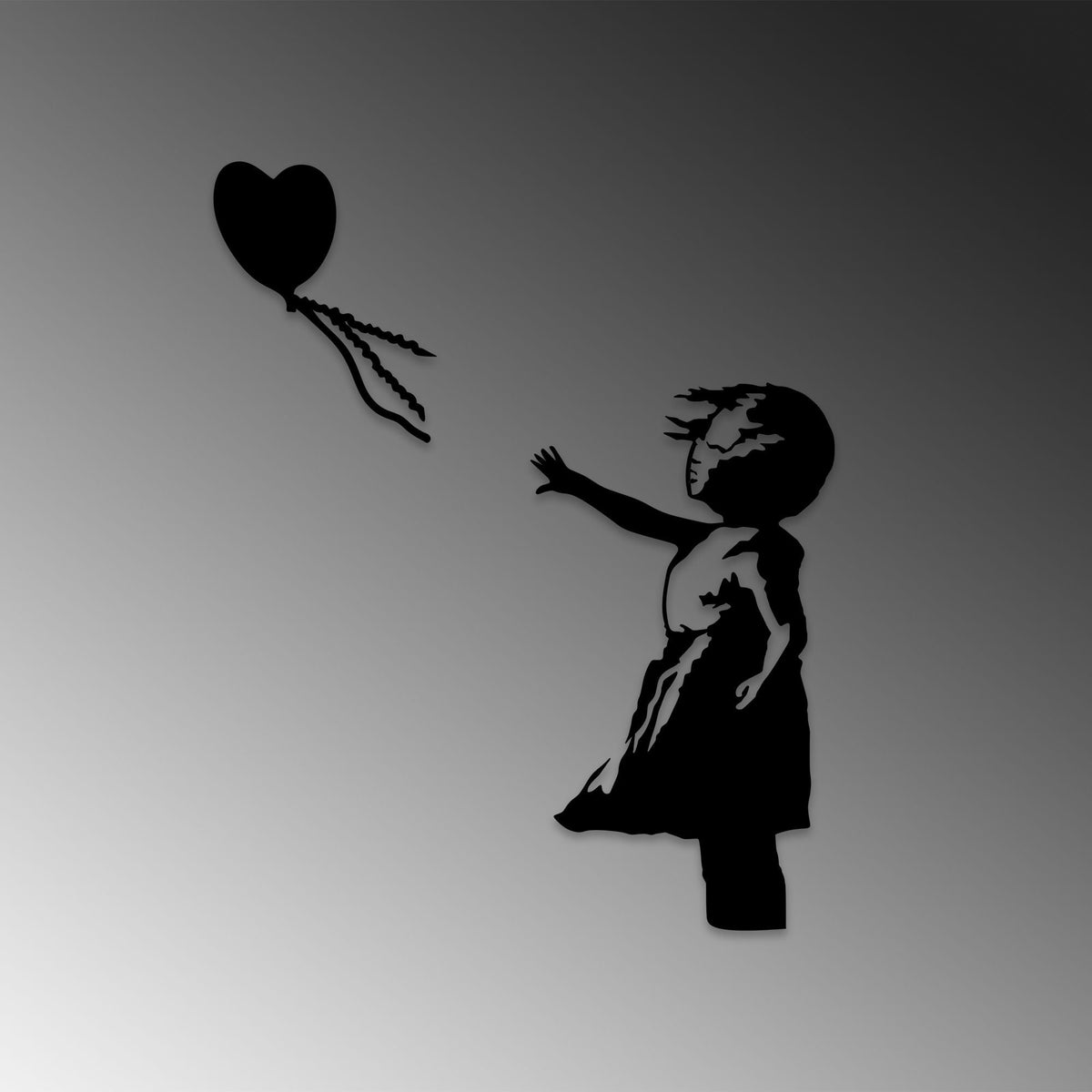 Accesoriu decorativ metalic de perete, Banksy - 14, Negru