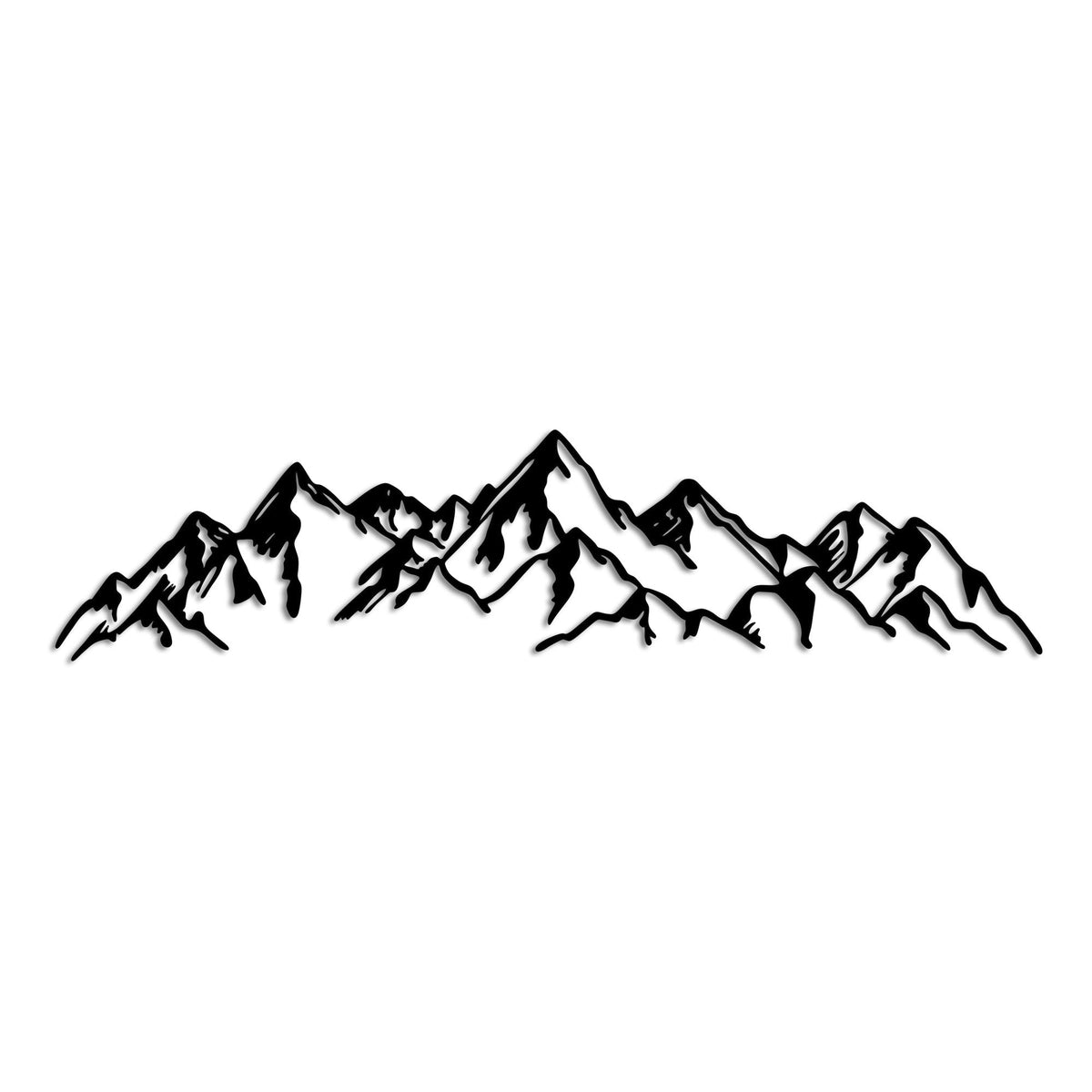 Accesoriu decorativ metalic de perete, Mountain View - 1, Negru