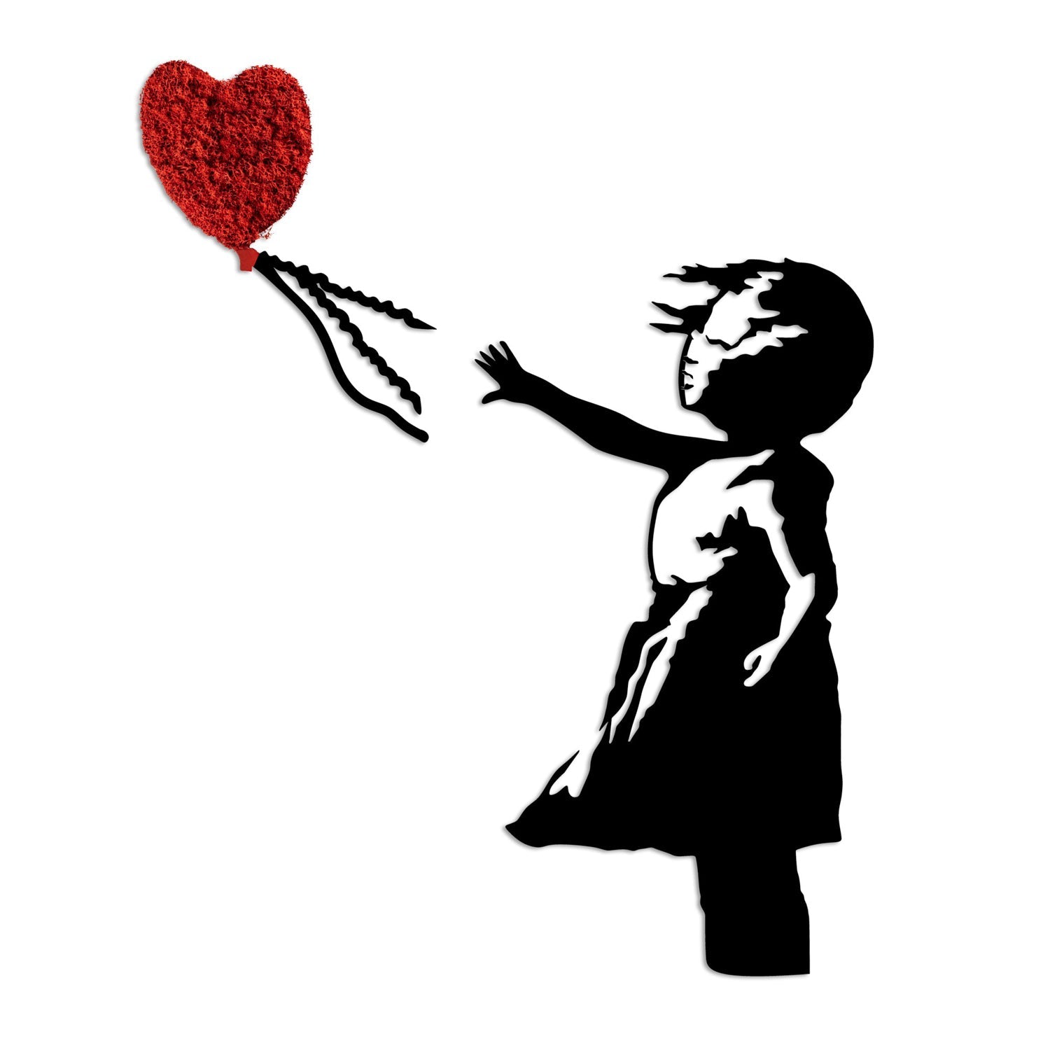 Accesoriu decorativ metalic de perete, Banksy - 13-1, Roșu / Negru