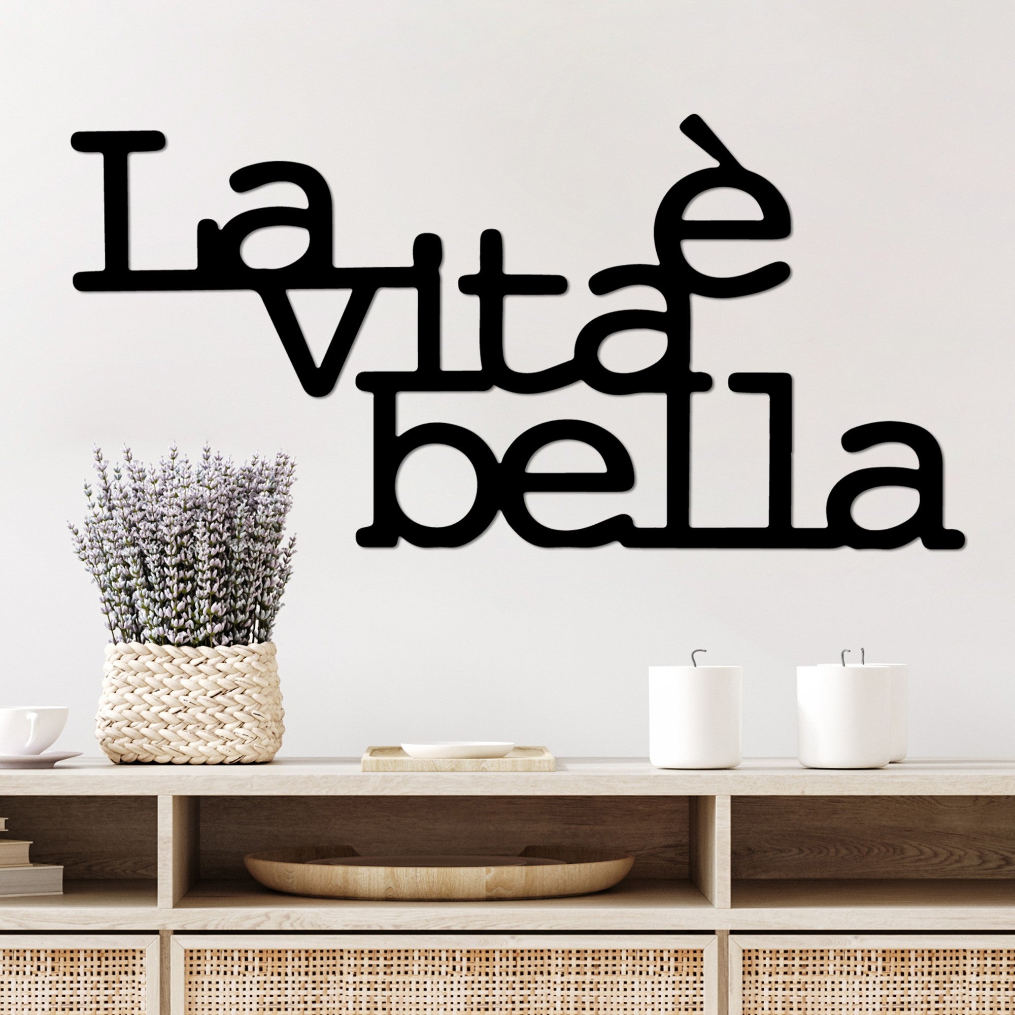 Accesoriu decorativ metalic de perete, Vita E Bella 1, Negru
