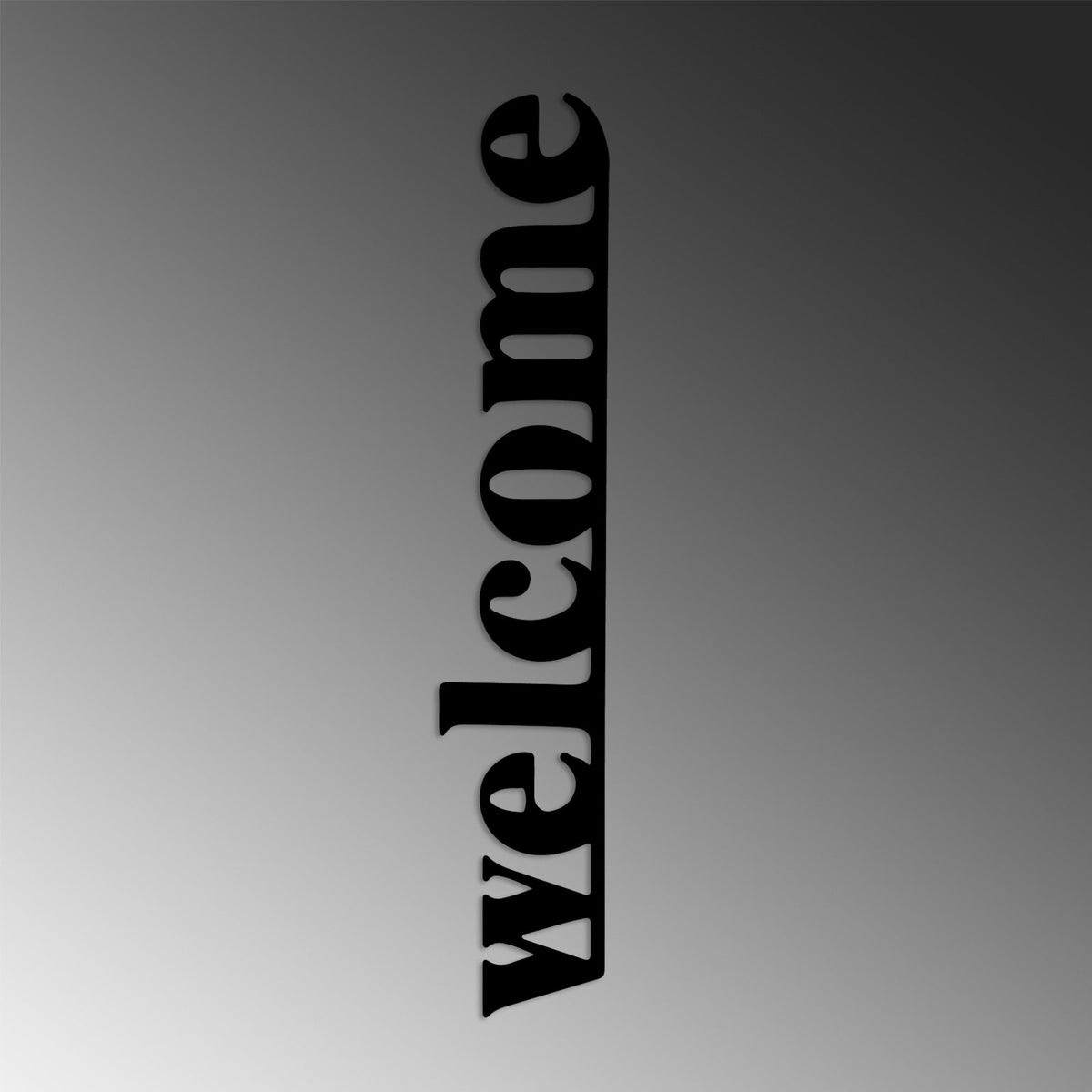Accesoriu decorativ metalic de perete, Welcome-5, Negru