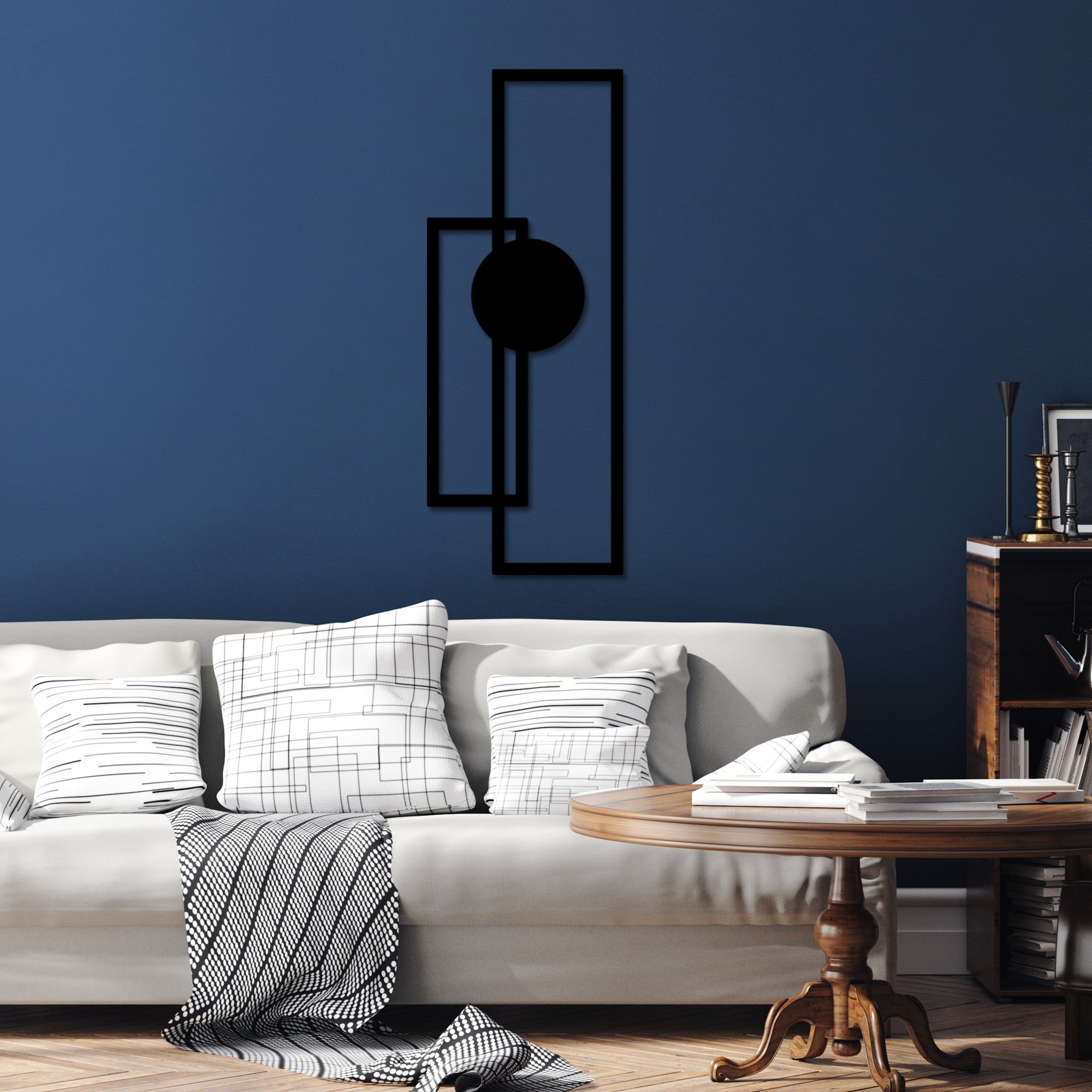 Accesoriu decorativ metalic de perete, Astratto-1, Negru