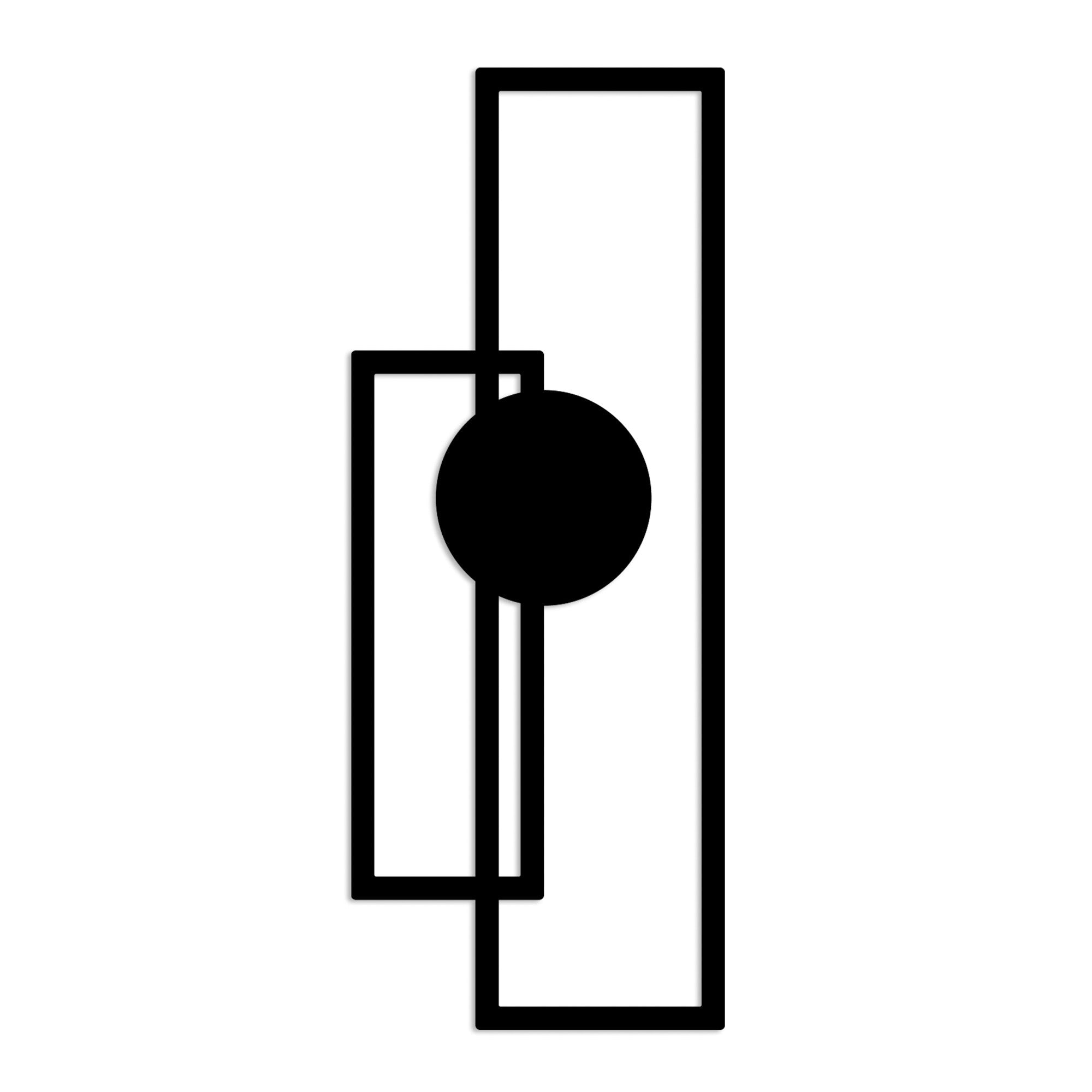 Accesoriu decorativ metalic de perete, Astratto-1, Negru