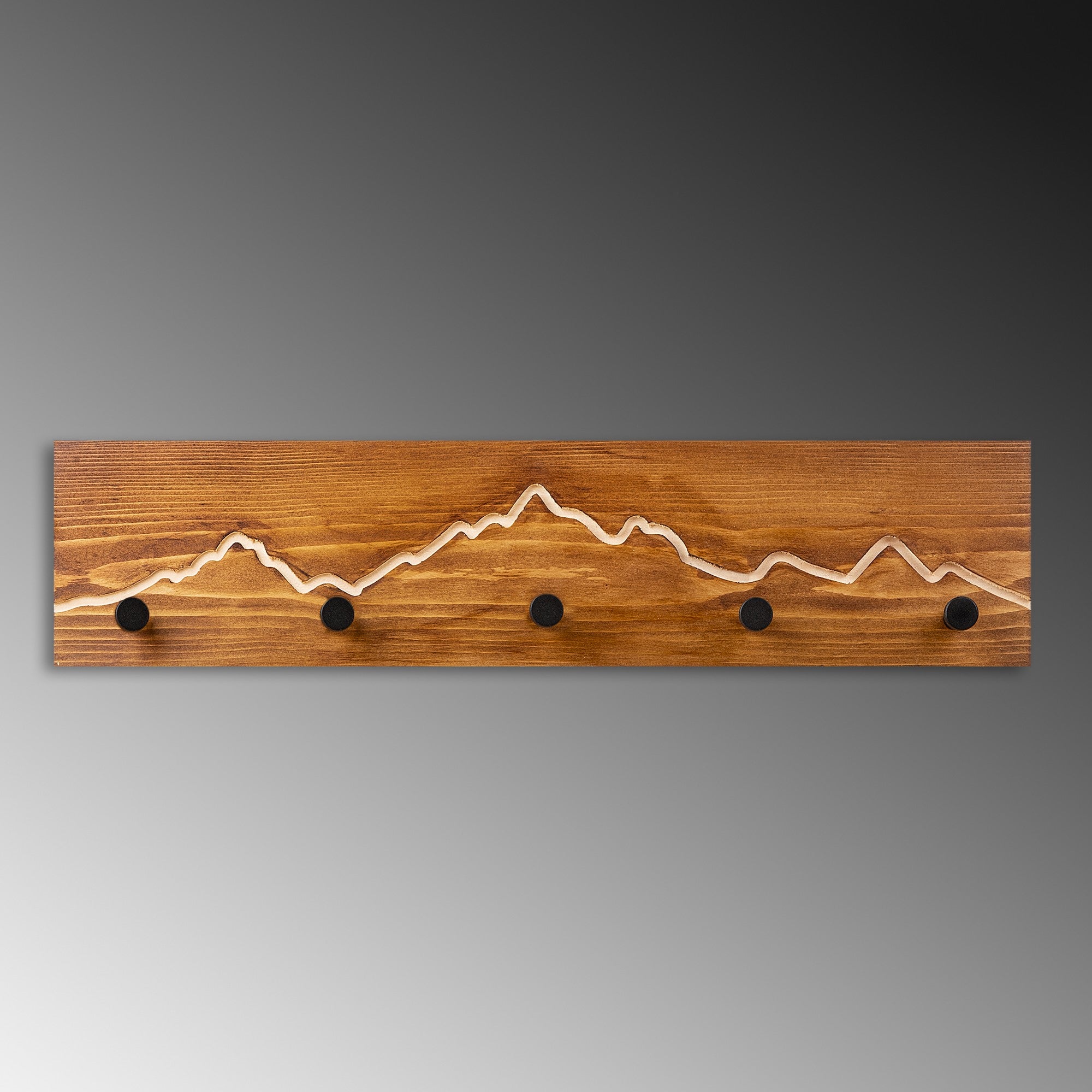 Cuier din lemn de perete, Mountain 2, Nuc / Natural