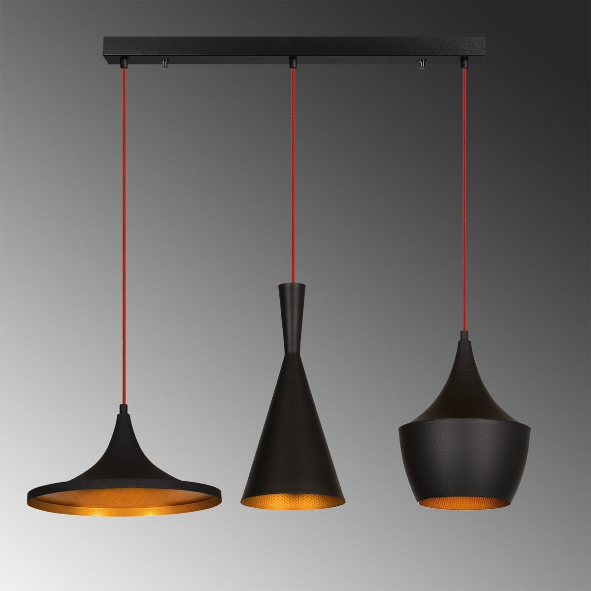 Candelabru, Elmas - 3561, Negru / Auriu