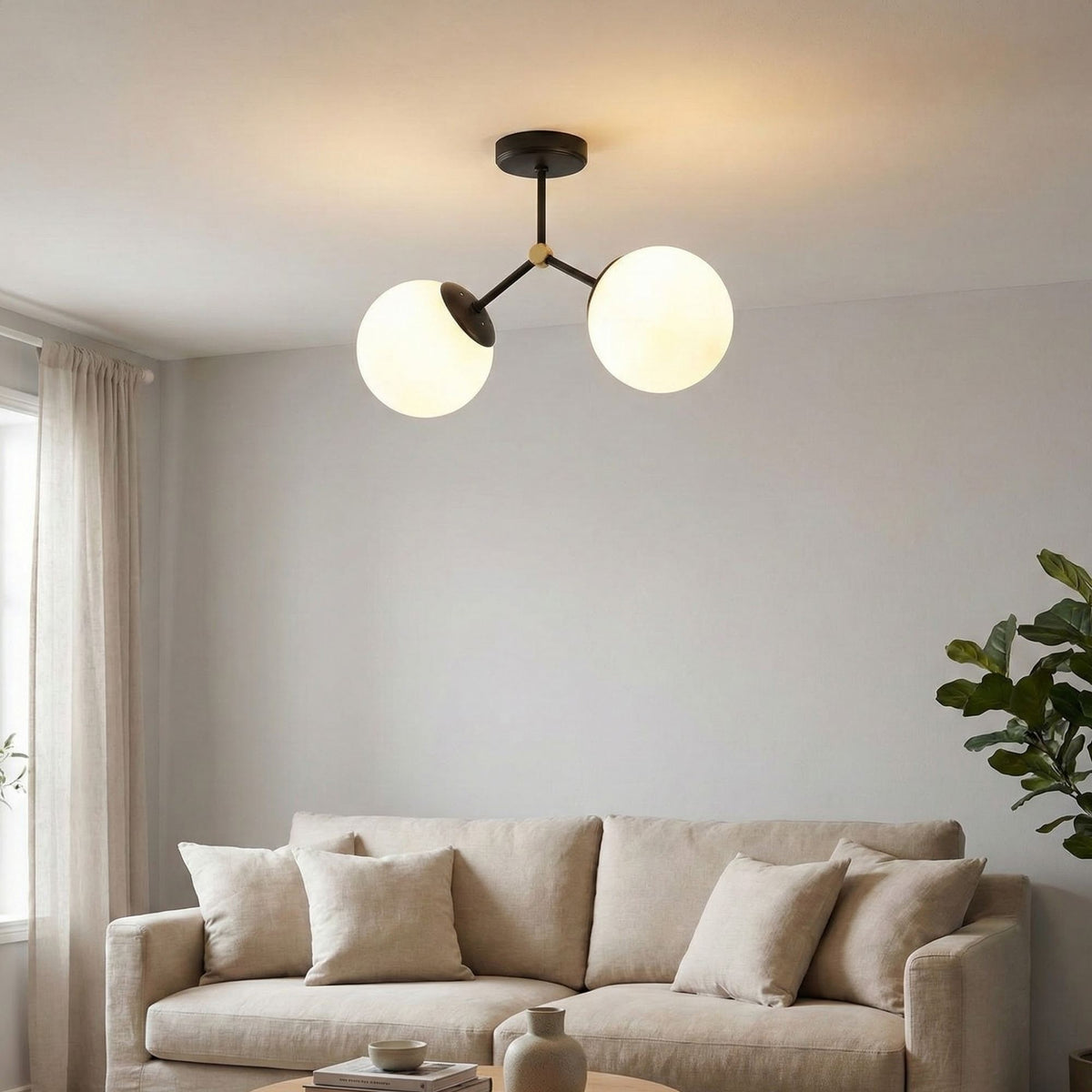 Candelabru, Damar - 6331, Negru / Alb