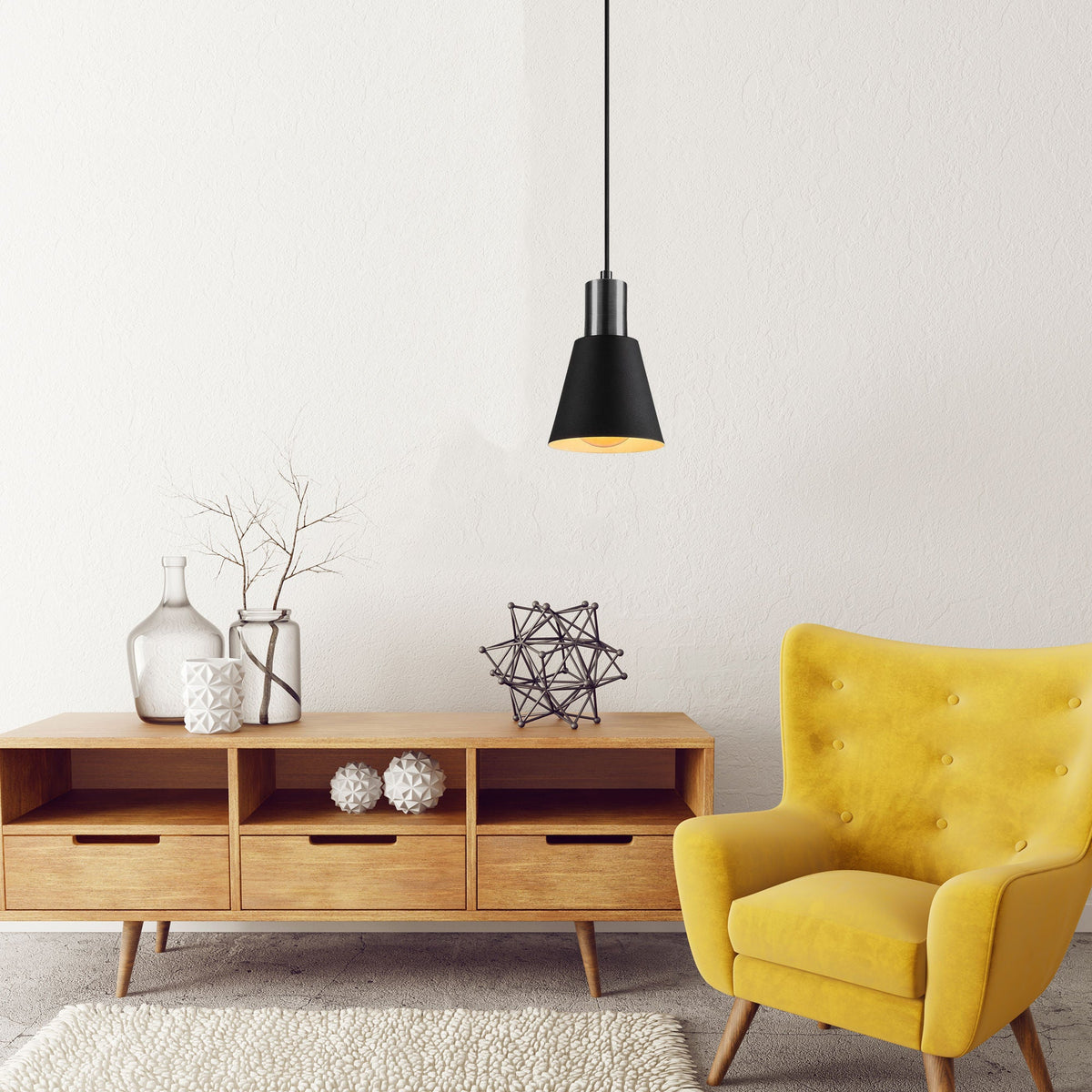 Candelabru, Kem - 6362, Negru / Nichel