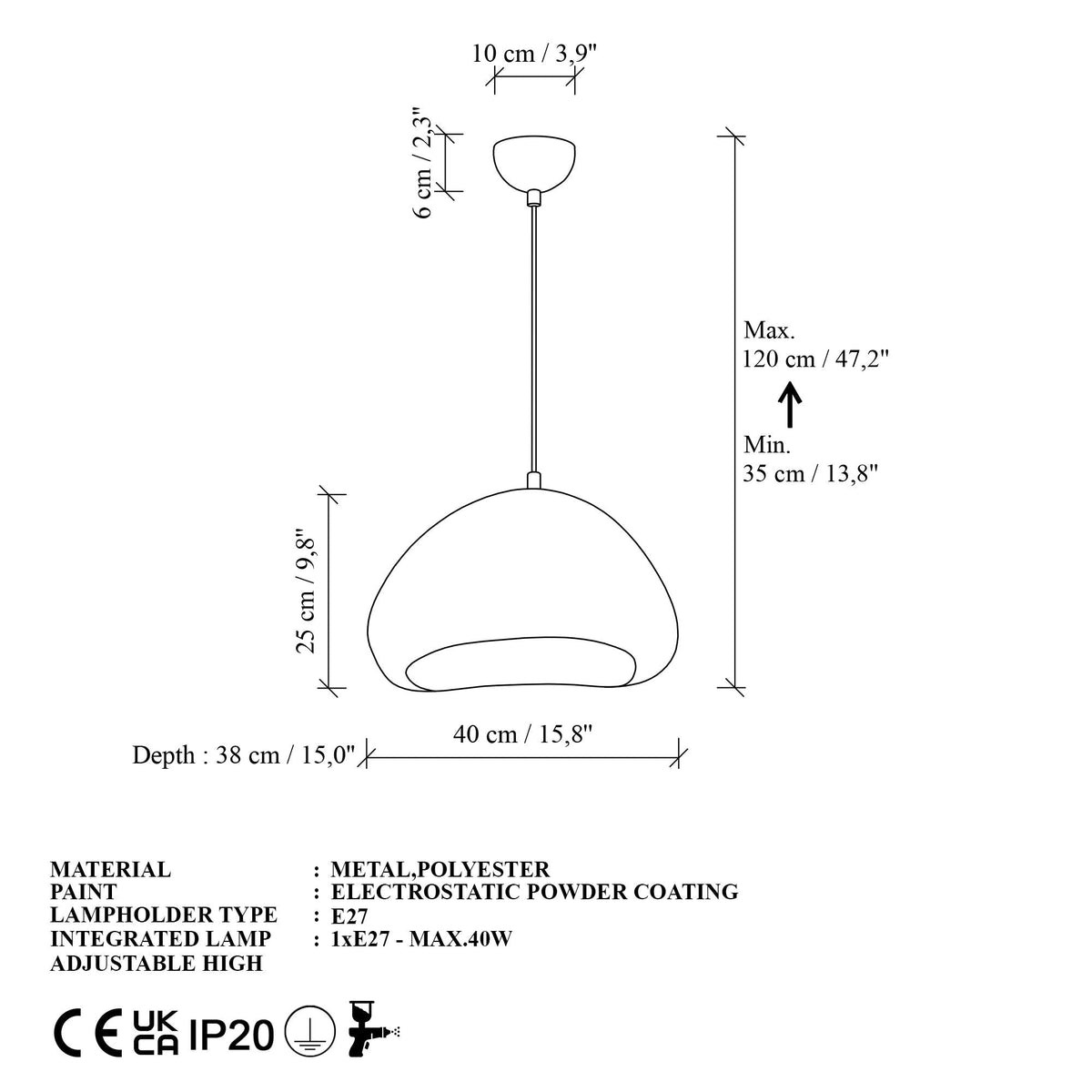 Candelabru, Lora-40-Nua, Alb