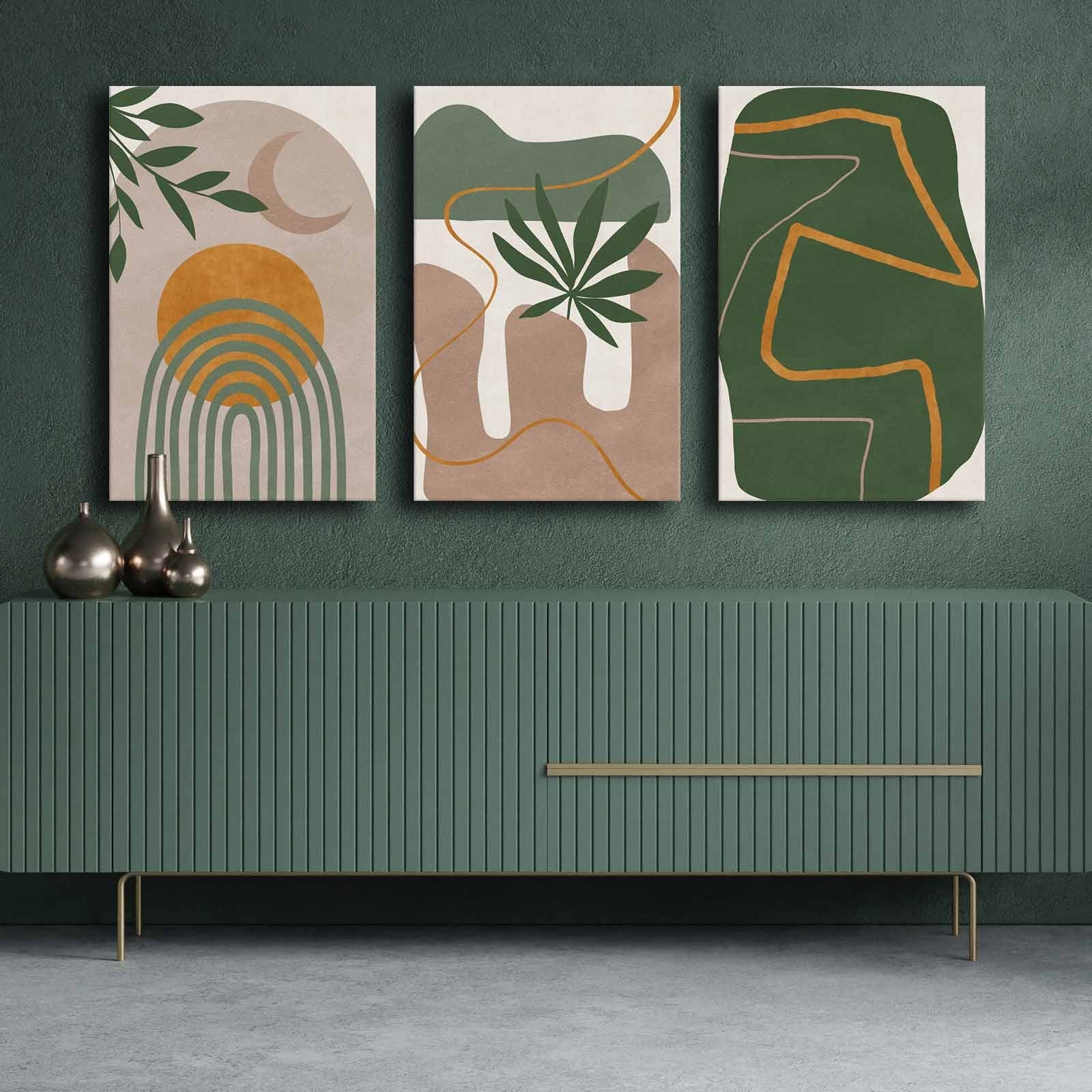 Tablou decorativ pe pânză (3 piese), 3P4570GSC-005, Multicolor