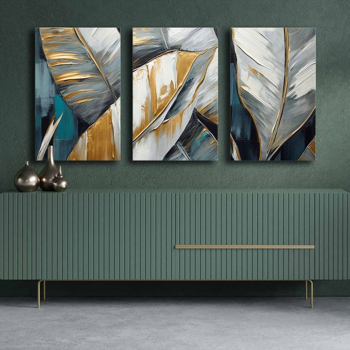 Tablou decorativ pe pânză (3 piese), 3P4570GSC-013, Multicolor