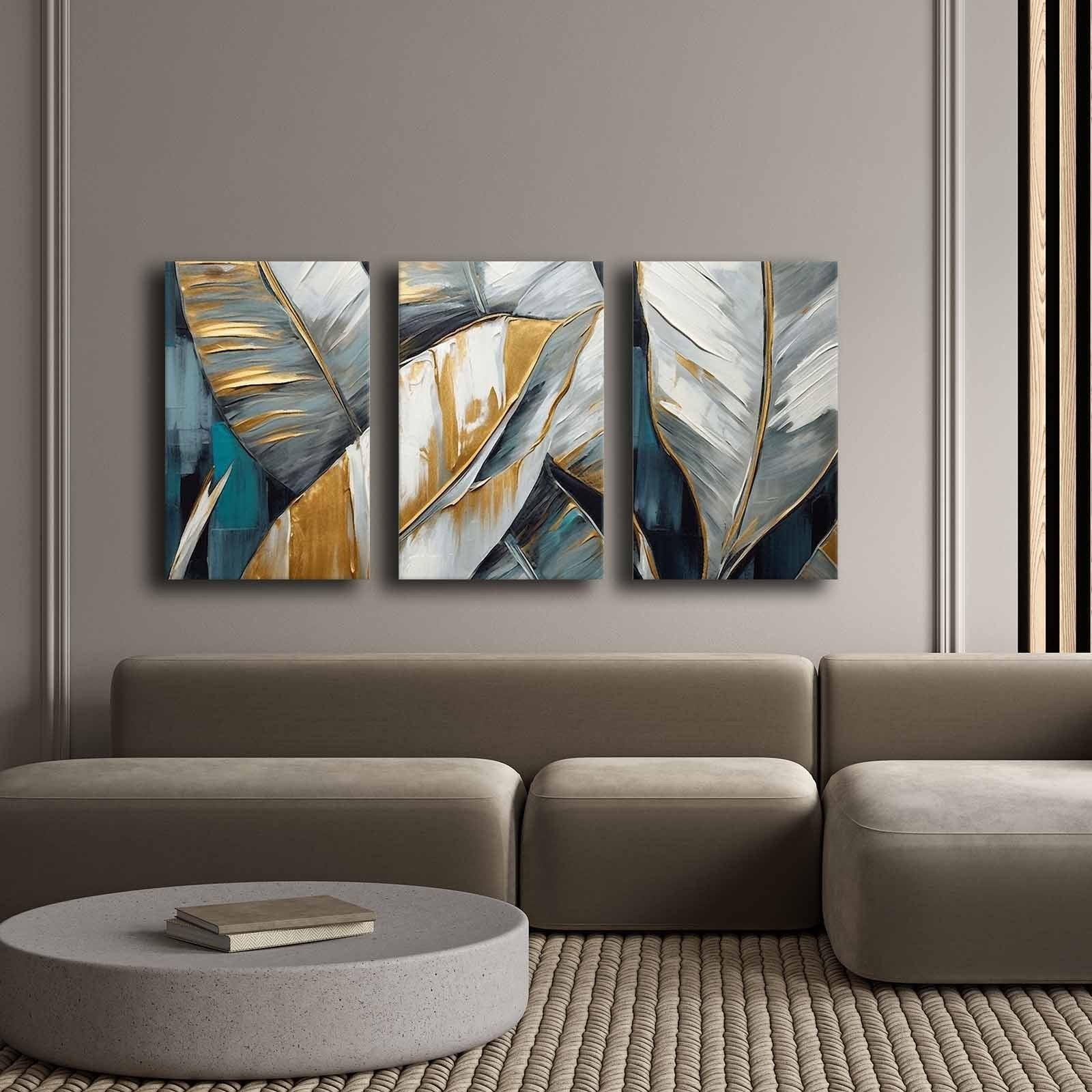 Tablou decorativ pe pânză (3 piese), 3P4570GSC-013, Multicolor