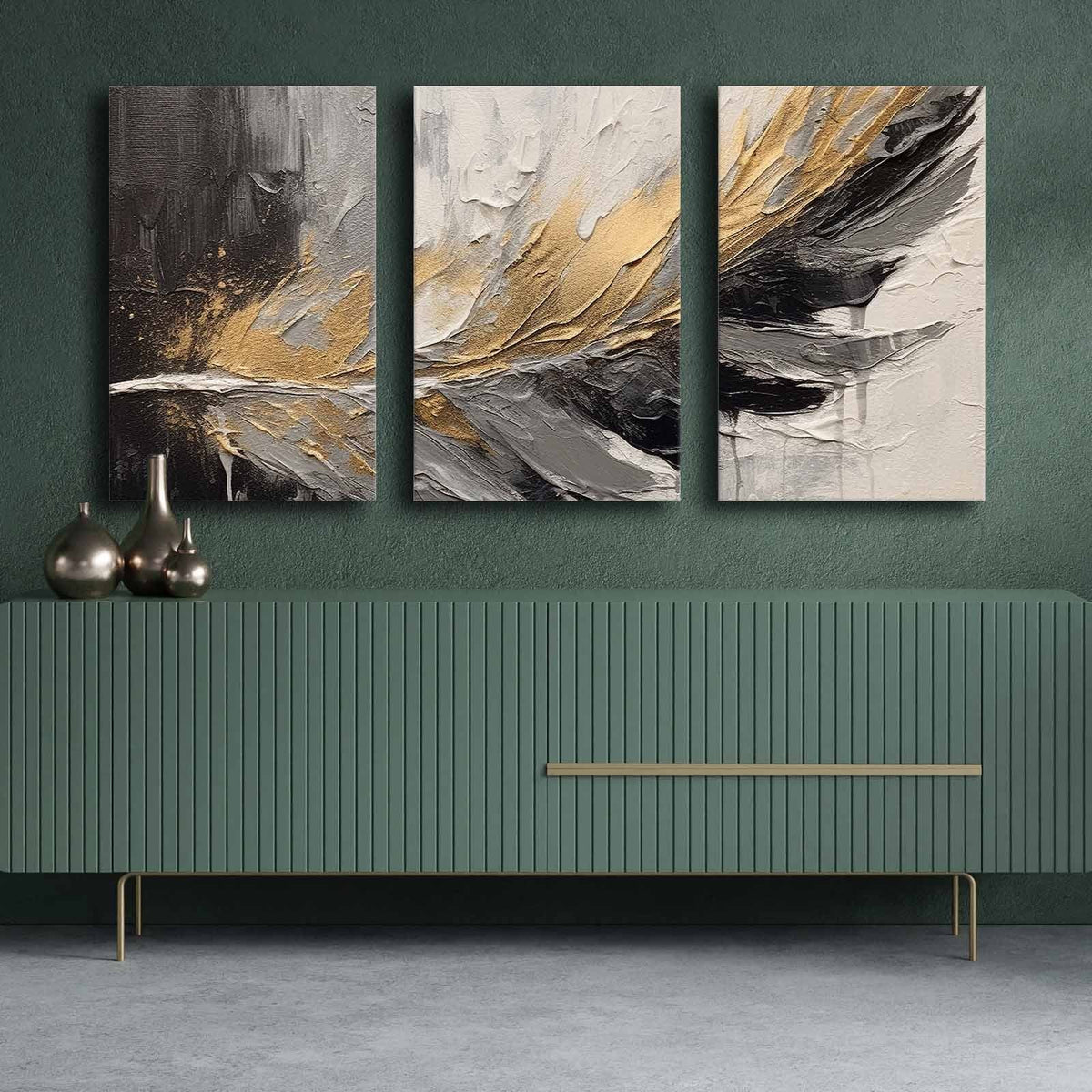 Tablou decorativ pe pânză (3 piese), 3P4570GSC-016, Multicolor