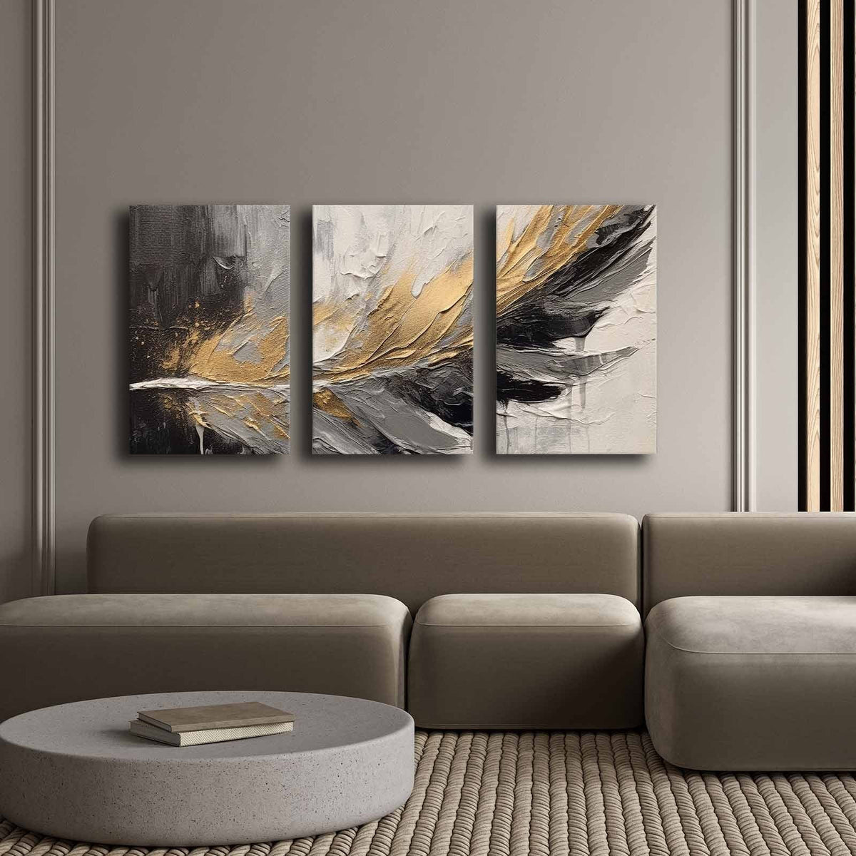Tablou decorativ pe pânză (3 piese), 3P4570GSC-016, Multicolor