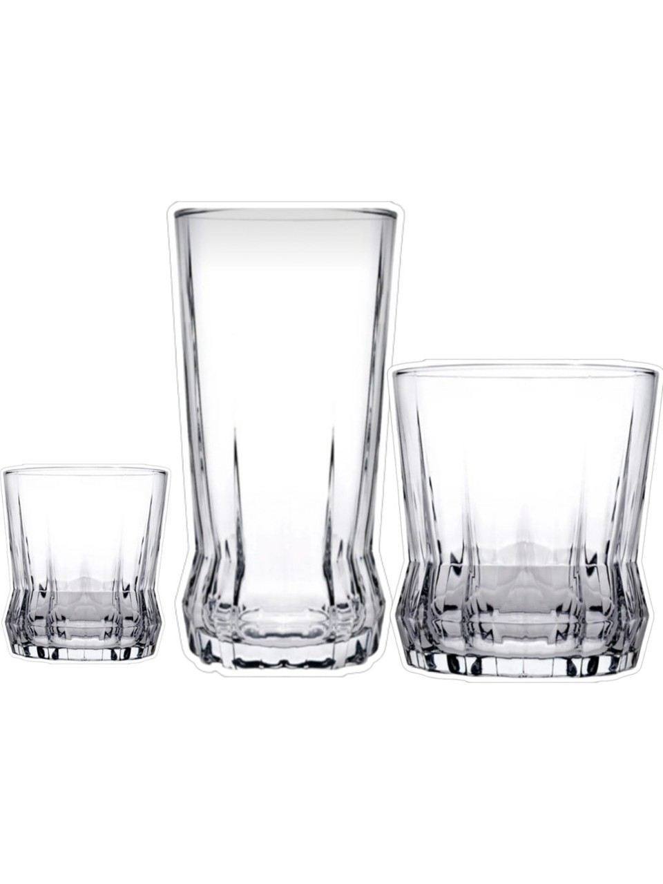 Set pahare (18 piese), Gaia 18, Transparent