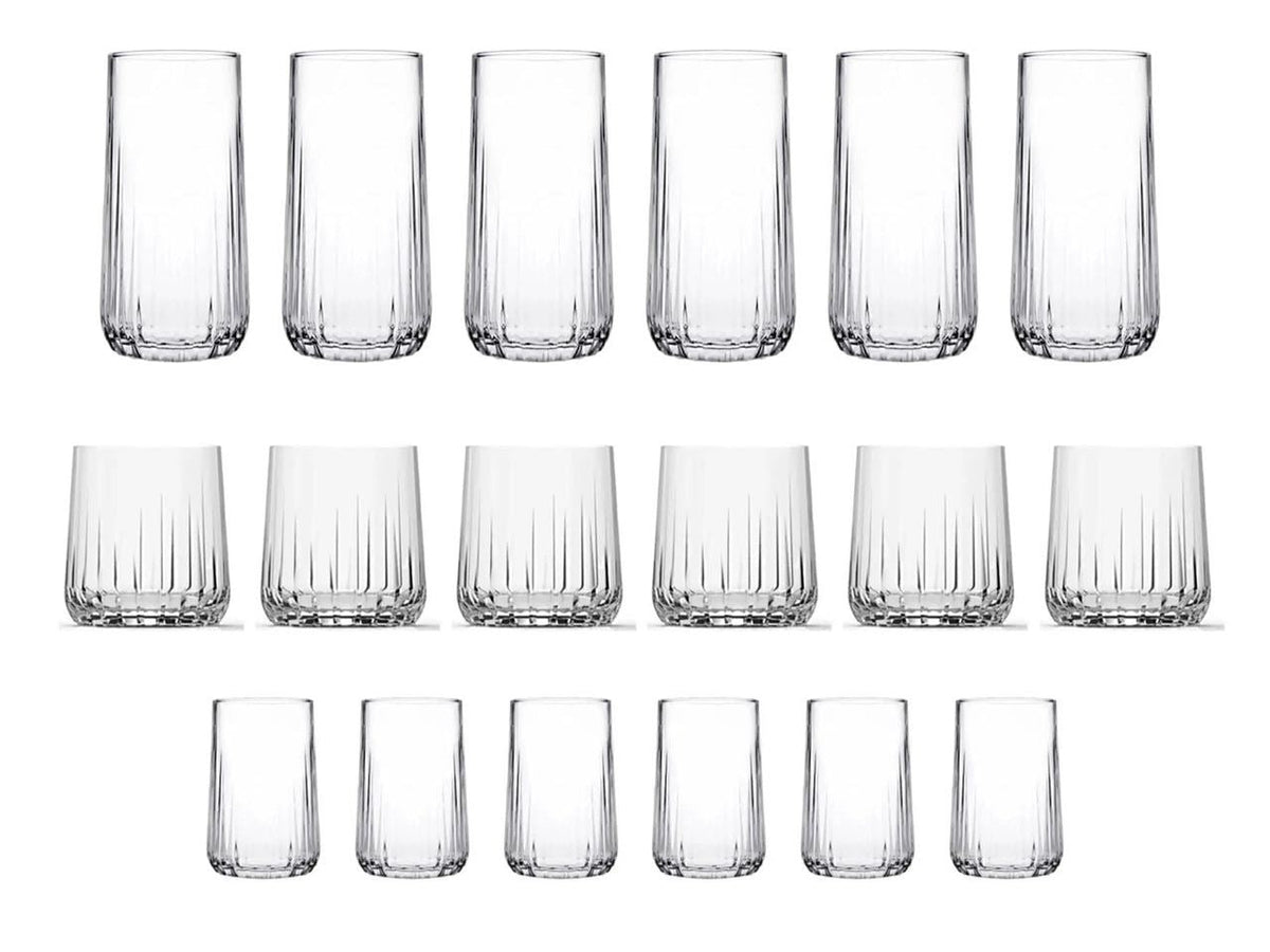 Set pahare (18 piese), Nova 18, Transparent