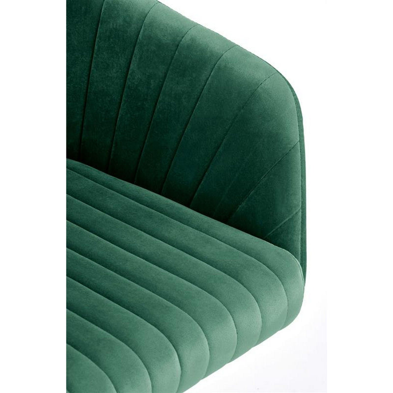 Scaun birou Fresco, verde/negru, stofa catifelata, 81x51x54