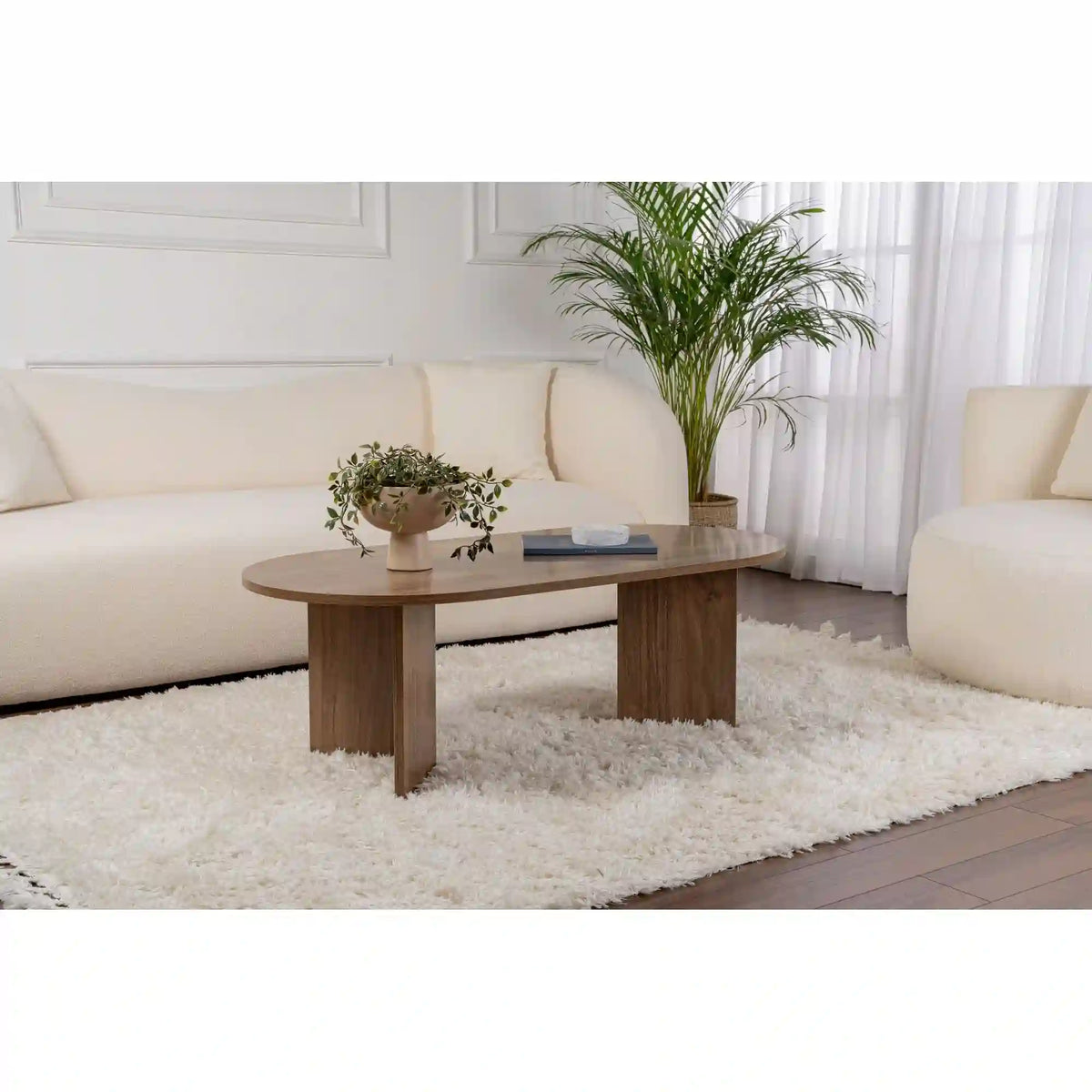 Masuta cafea SABLE, nuc, PAL, 119x60x40 cm