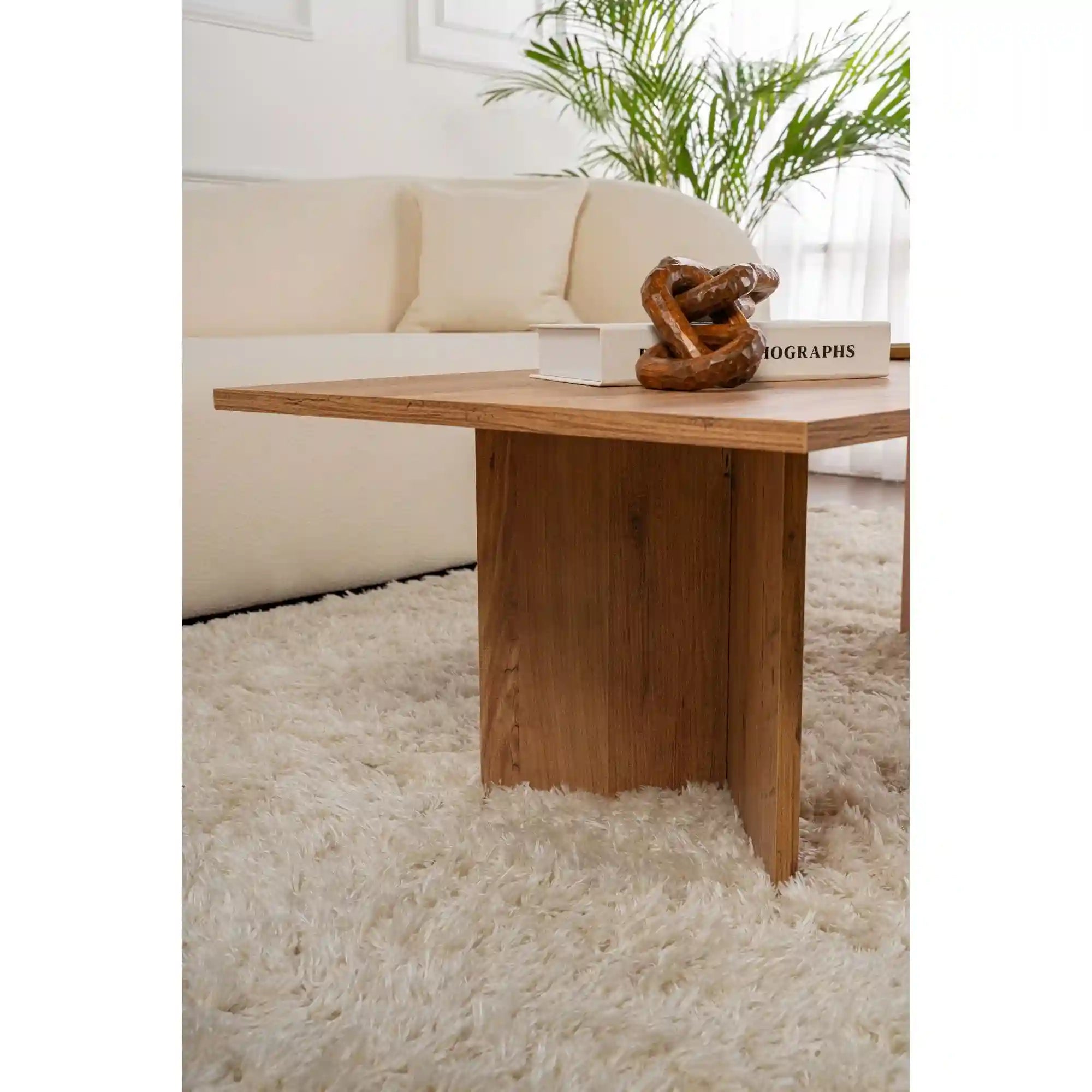 Masuta cafea SABIN, pin, PAL melaminat, 119x60x40 cm