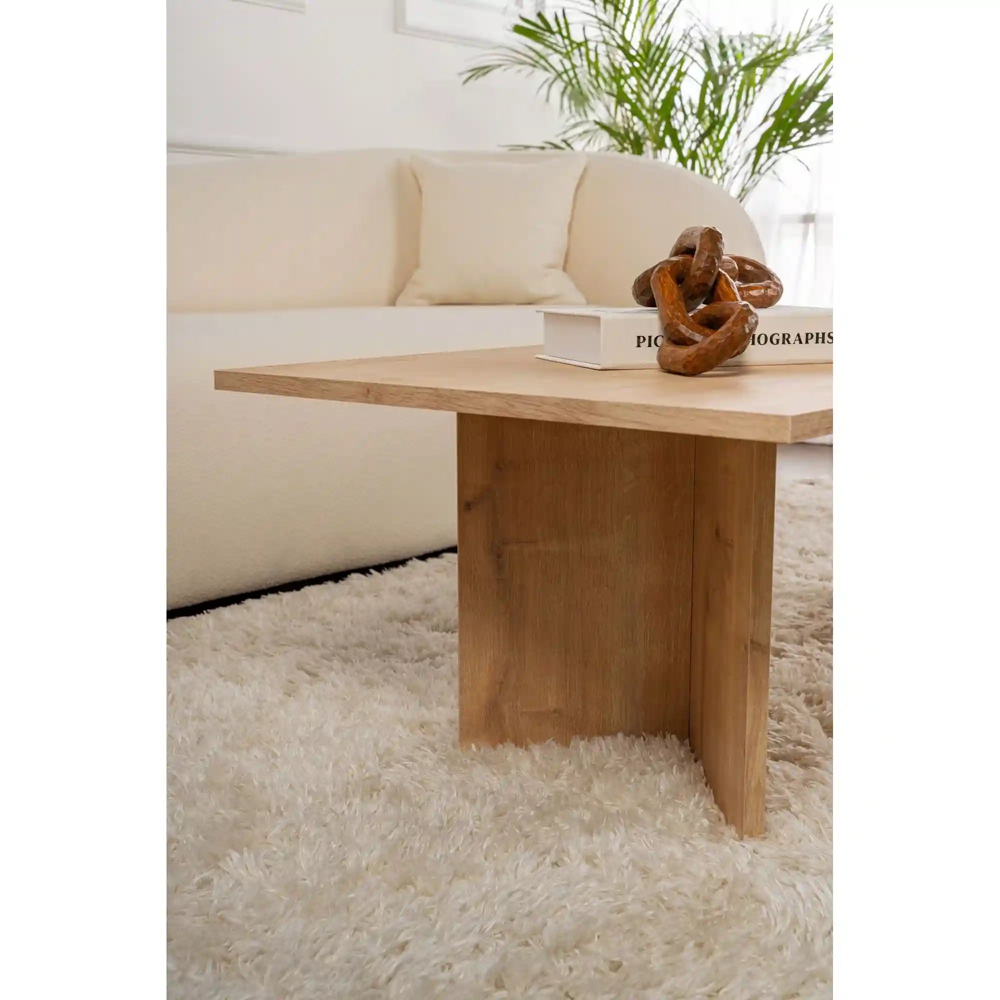 Masuta cafea SABIN, stejar, PAL melaminat, 119x60x40 cm