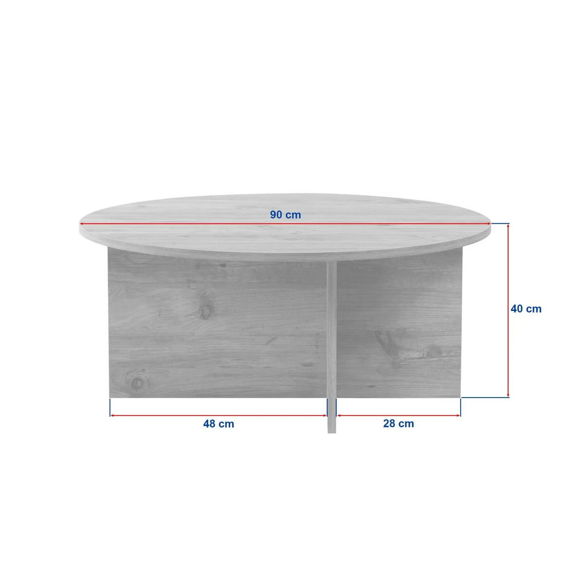 Masuta cafea SOLEIL, pin, PAL melaminat, 90x90x40 cm