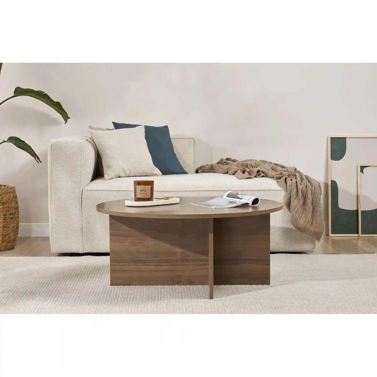 Masuta cafea SOLEIL, nuc, PAL melaminat, 90x90x40 cm