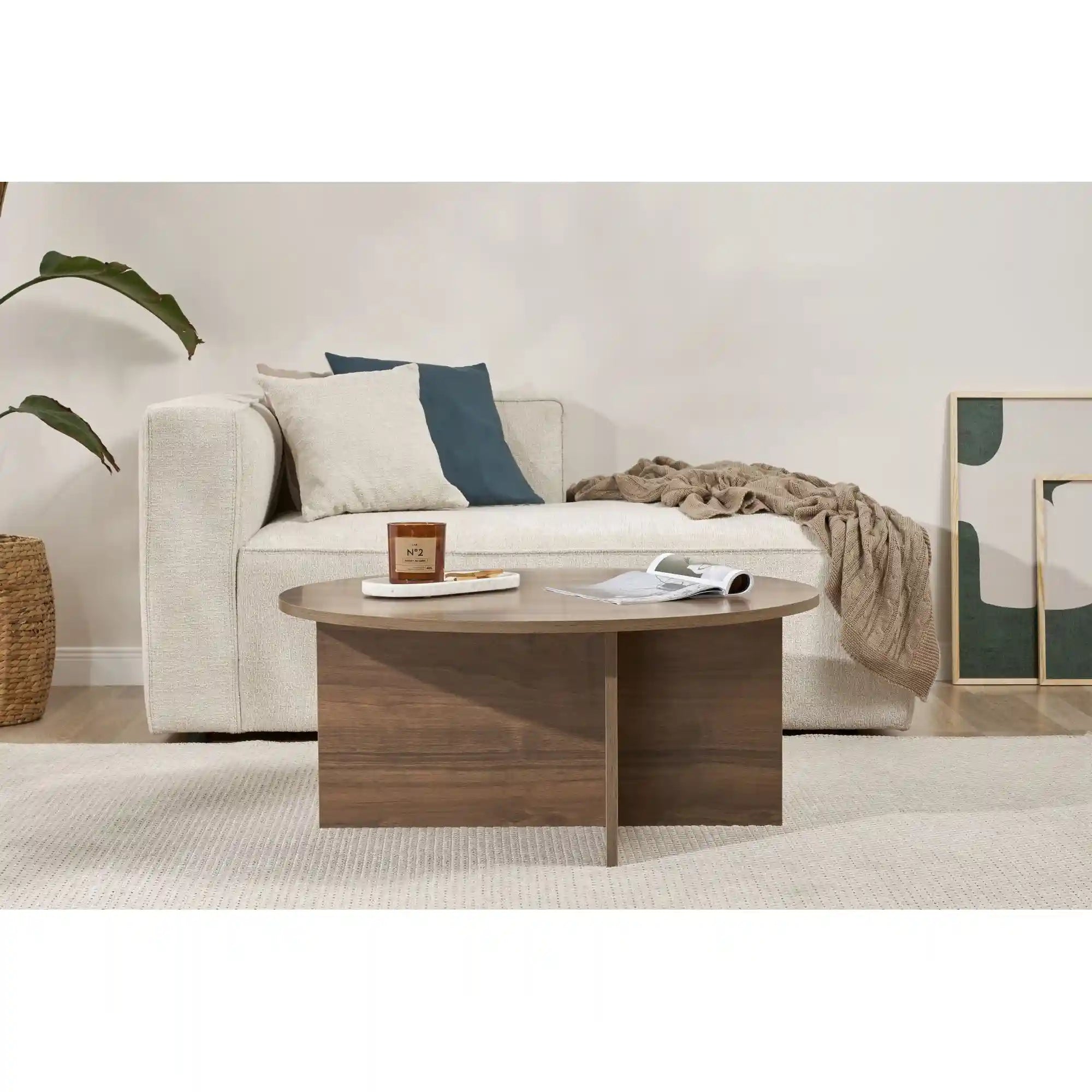 Masuta cafea SOLEIL, nuc, PAL melaminat, 90x90x40 cm