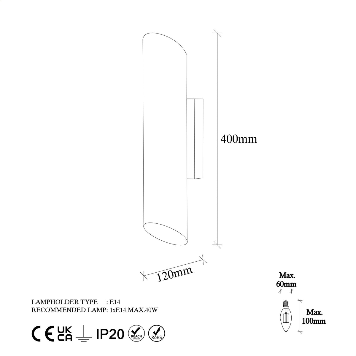 Aplică de perete, Cut - 11820, Negru / Auriu